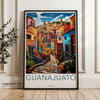 Guanajuato Poster Print, Colorful Guanajuato Wall Art, Mexico Travel Decor, Mexican City Illustration, Architectural Wonders Artwork