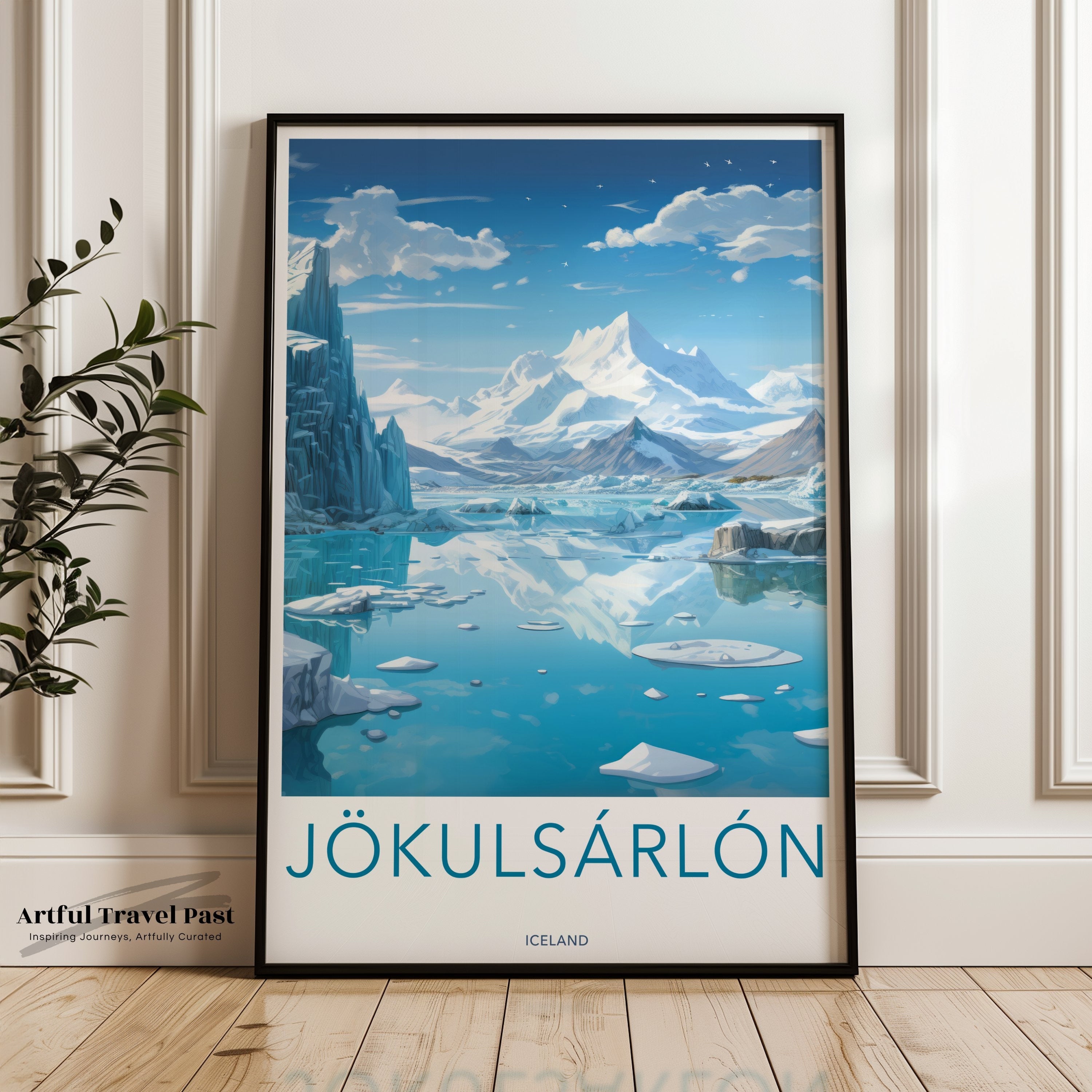 Jökulsárlón Wall Art, Iceland Scenic Poster, Nordic Landscape, Glacier Lagoon Print, Arctic Nature Decor, Travel Destination Artwork