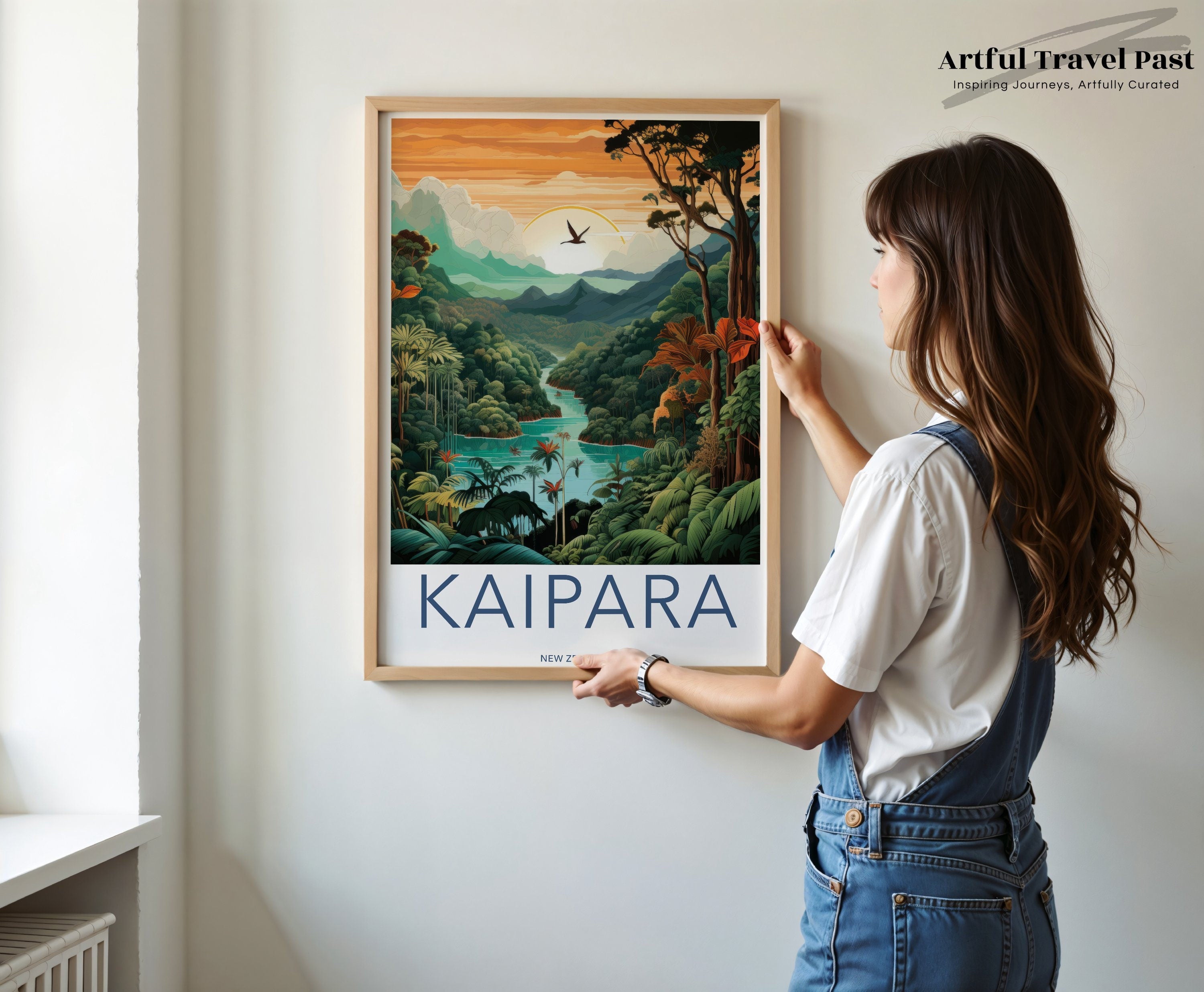 Kaipara Wall Art Print, New Zealand Scenic View, Nature Landscape Poster, Tropical Forest Decor, Serene River Artwork, Wall Hanging