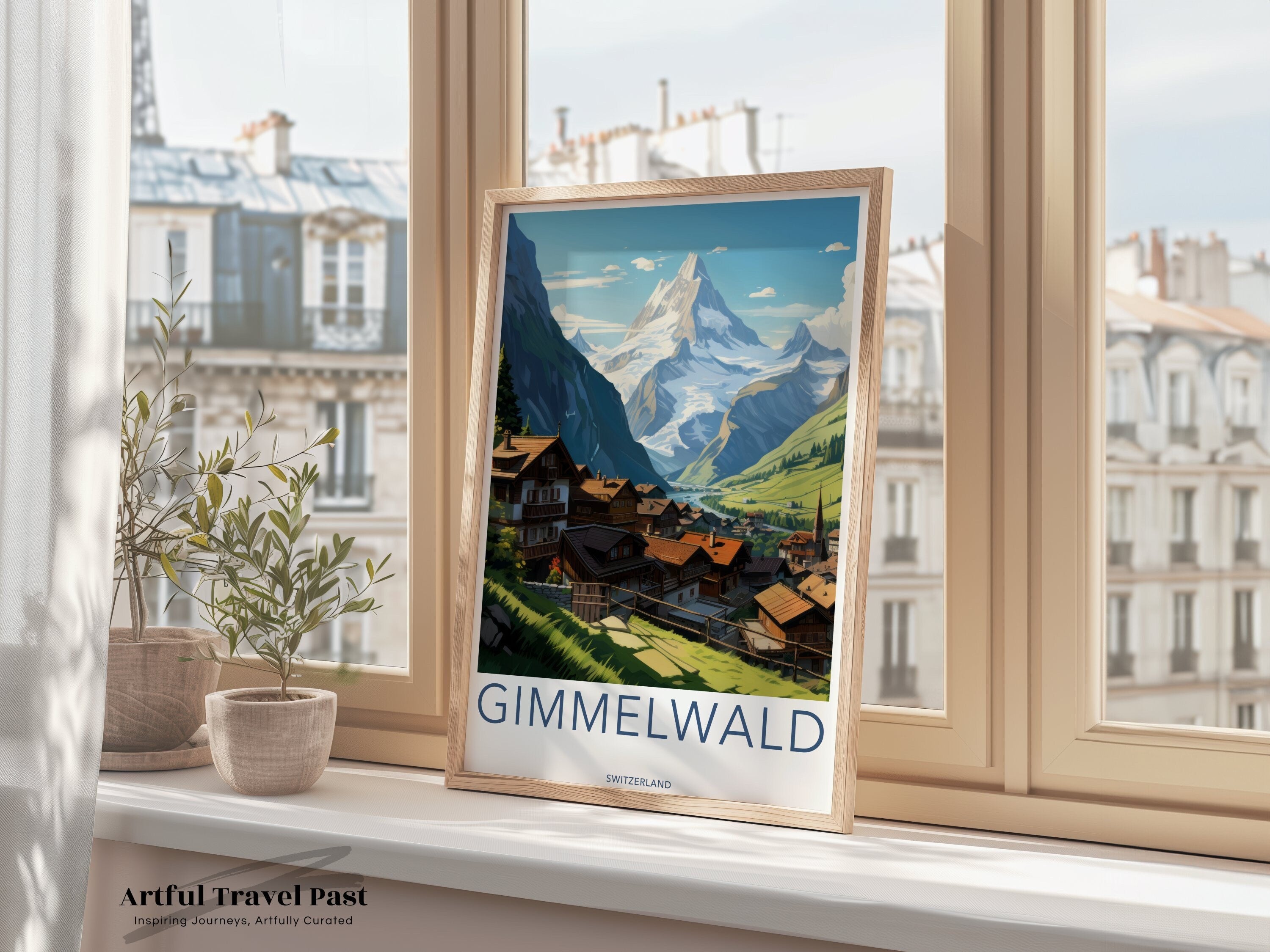 Stunning Gimmelwald Wall Art, Scenic Switzerland Landscape, Majestic Mountain View, Charming Alpine Village, Perfect Home Decor