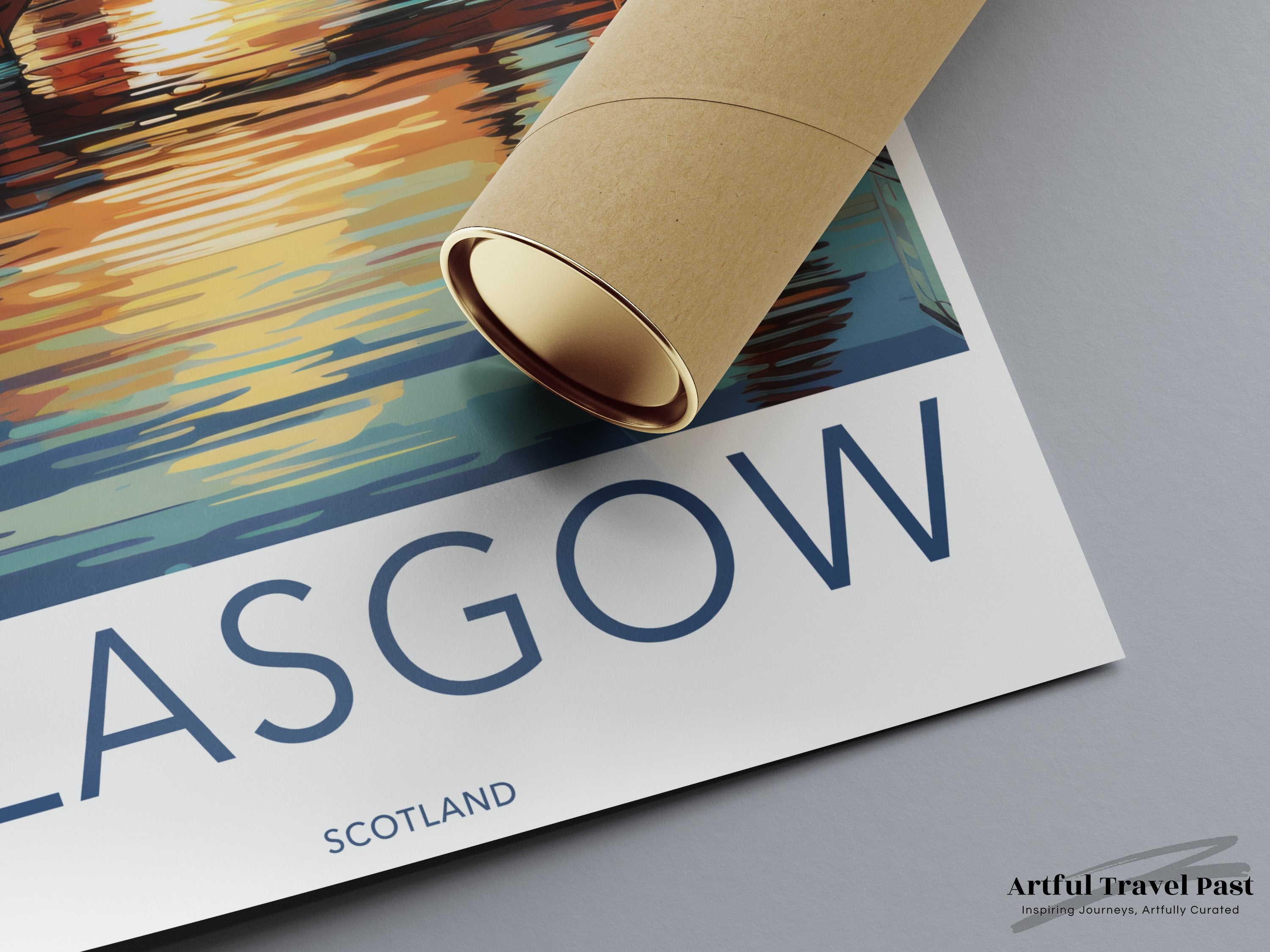 Glasgow Scotland Wall Art, Glasgow Skyline Poster, Cityscape Artwork, Sunset Over Glasgow, Scenic Wall Décor, Travel Art Print