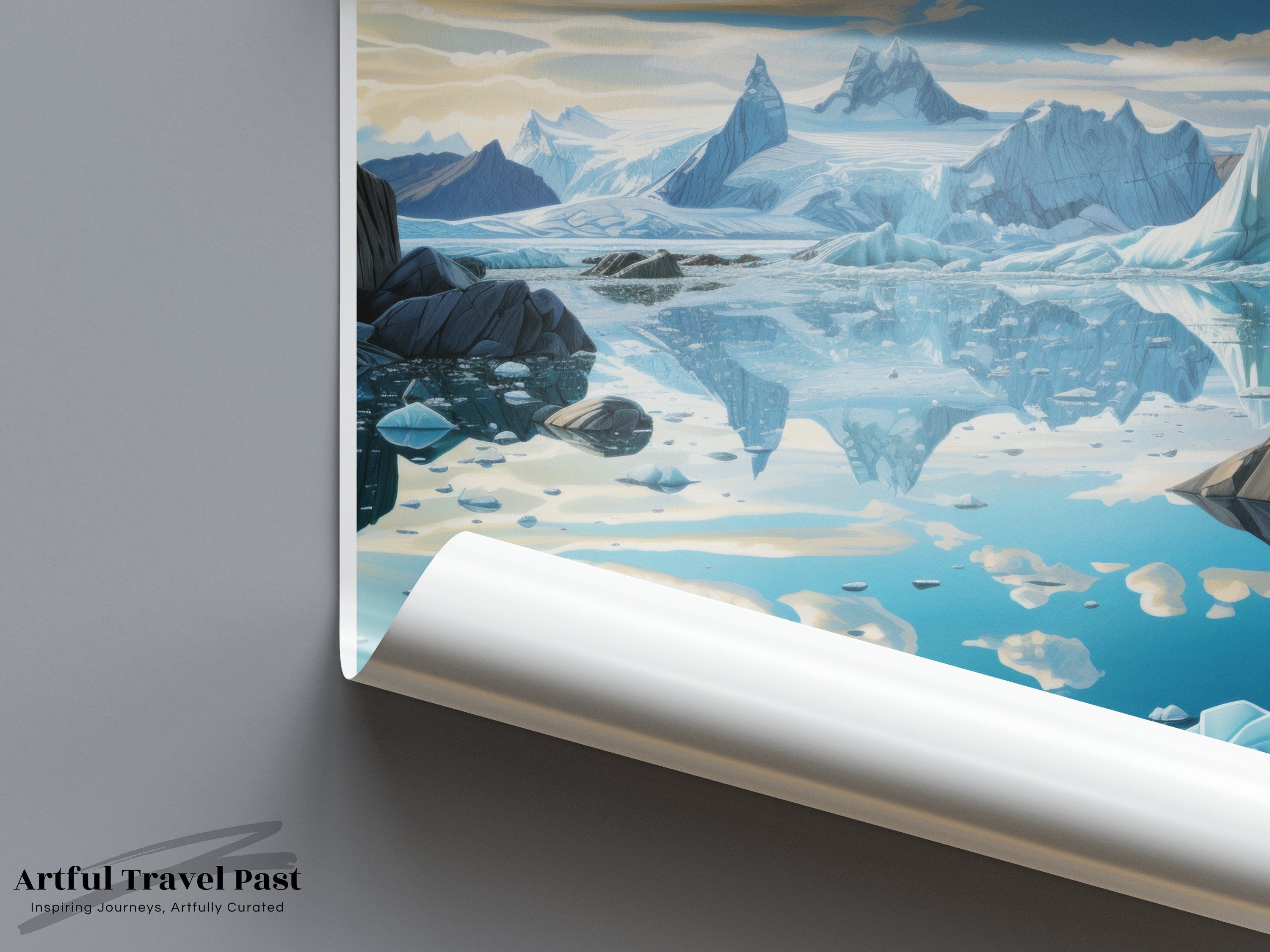 Jökulsárlón Wall Art, Iceland Lake Print, Glacial Lagoon Decor, Scandinavian Landscape Poster, Nature Photography, Glacier Reflection