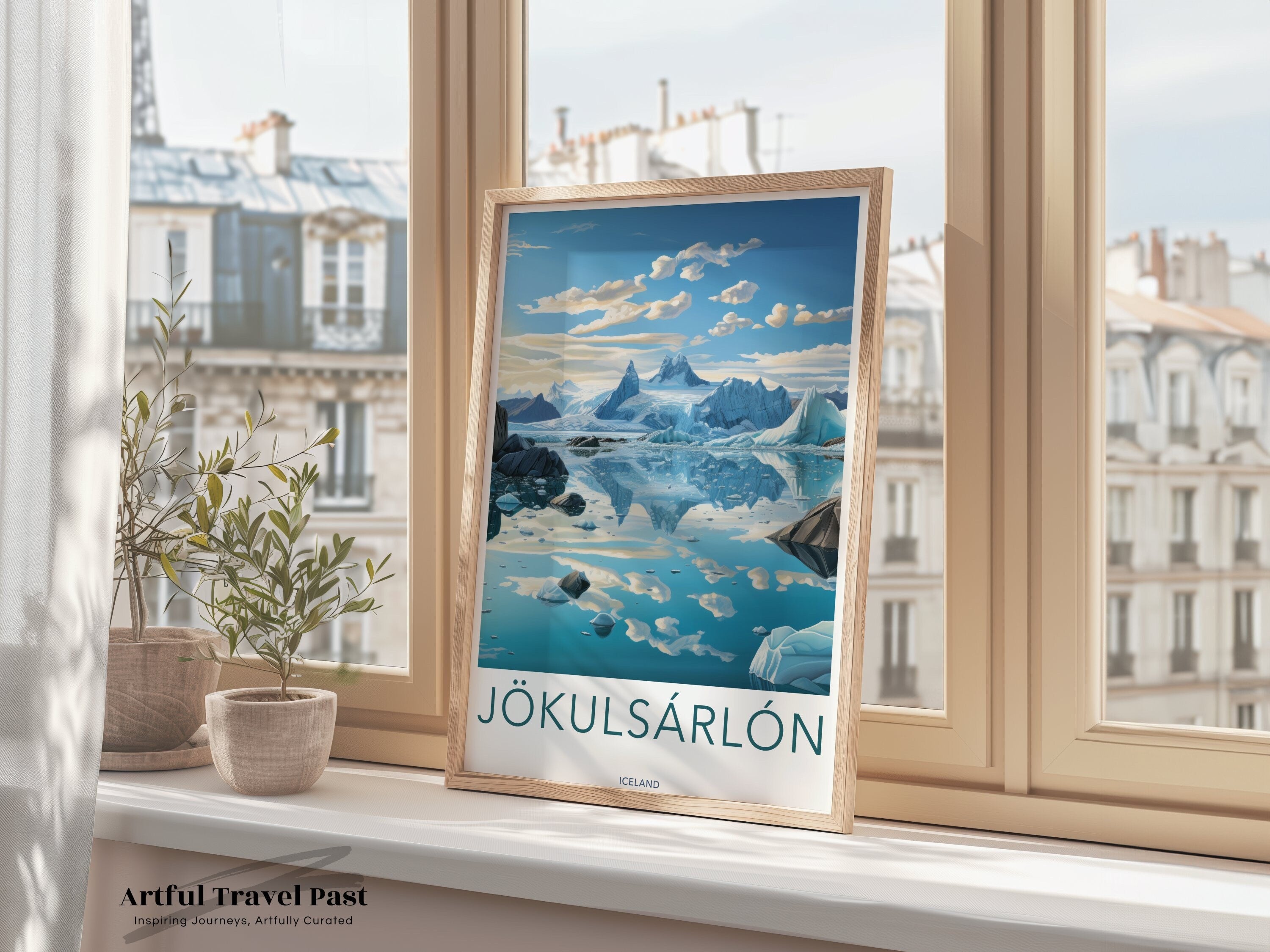 Jökulsárlón Wall Art, Iceland Lake Print, Glacial Lagoon Decor, Scandinavian Landscape Poster, Nature Photography, Glacier Reflection