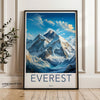 Everest Wall Art, Himalayan Mountain Print, Nepal Travel Poster, Nature Art Print, Adventure Wall Decor, Scenic Mountain Artwork