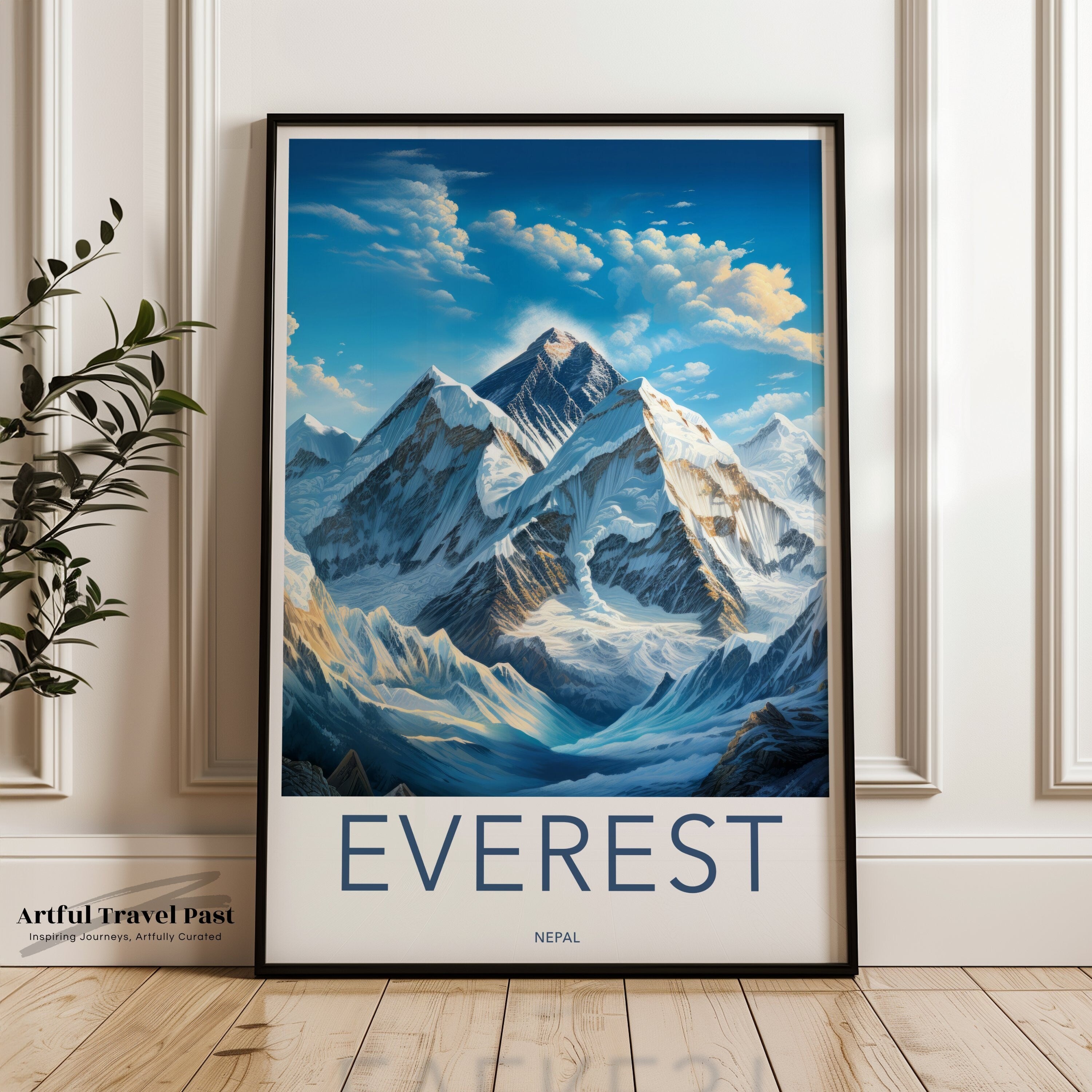 Everest Wall Art, Himalayan Mountain Print, Nepal Travel Poster, Nature Art Print, Adventure Wall Decor, Scenic Mountain Artwork