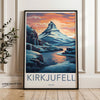 Kirkjufell Iceland Wall Art, Travel Poster, Mountain Sunrise Print, Nordic Landscape Artwork, Scenic Photography, Home Decor