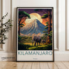 Mount Kilimanjaro Wall Art, African Safari Landscape, Elephant Wildlife Print, Tanzanian Nature Artwork, Sunset Mountain Scene