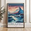 Kirkjufell Wall Art Print, Iceland Mountain Scenery, Nordic Landscape Artwork, Decorative Travel Poster, Modern Home Decor