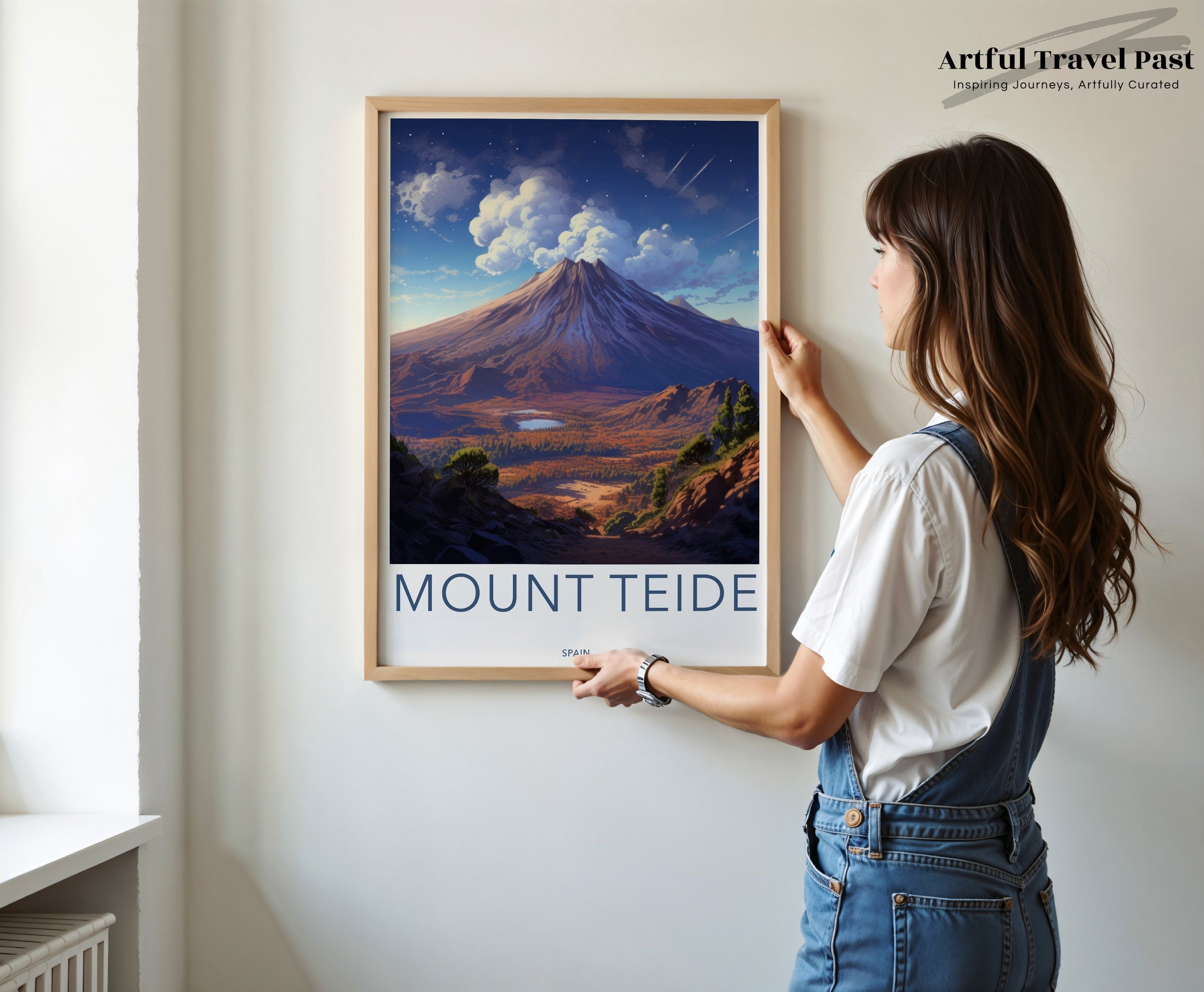 Mount Teide Wall Art, Spain Travel Poster, Teide National Park Print, Canary Islands Decor, Volcanic Landscape, Minimalist Artwork