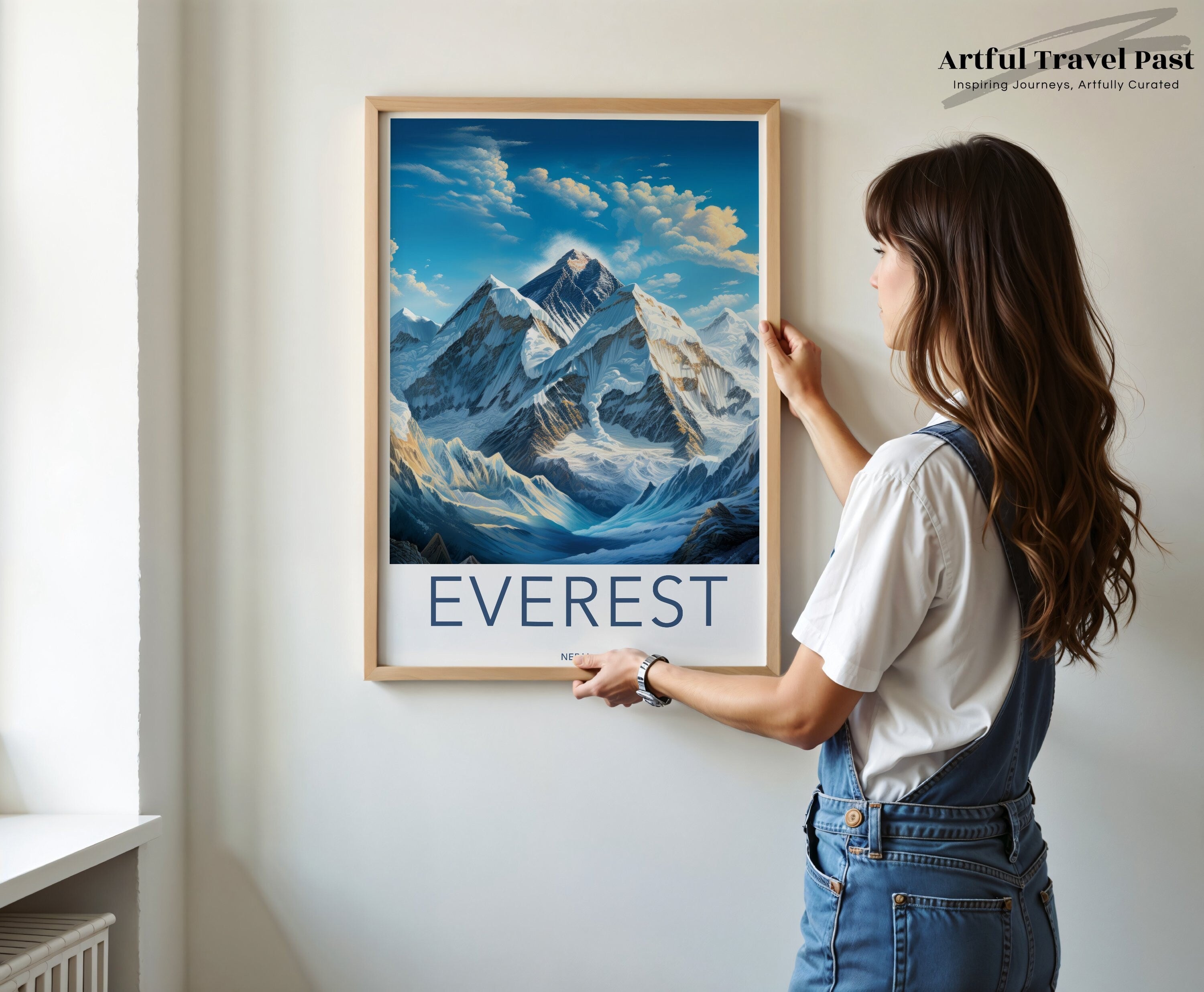 Everest Wall Art, Himalayan Mountain Print, Nepal Travel Poster, Nature Art Print, Adventure Wall Decor, Scenic Mountain Artwork