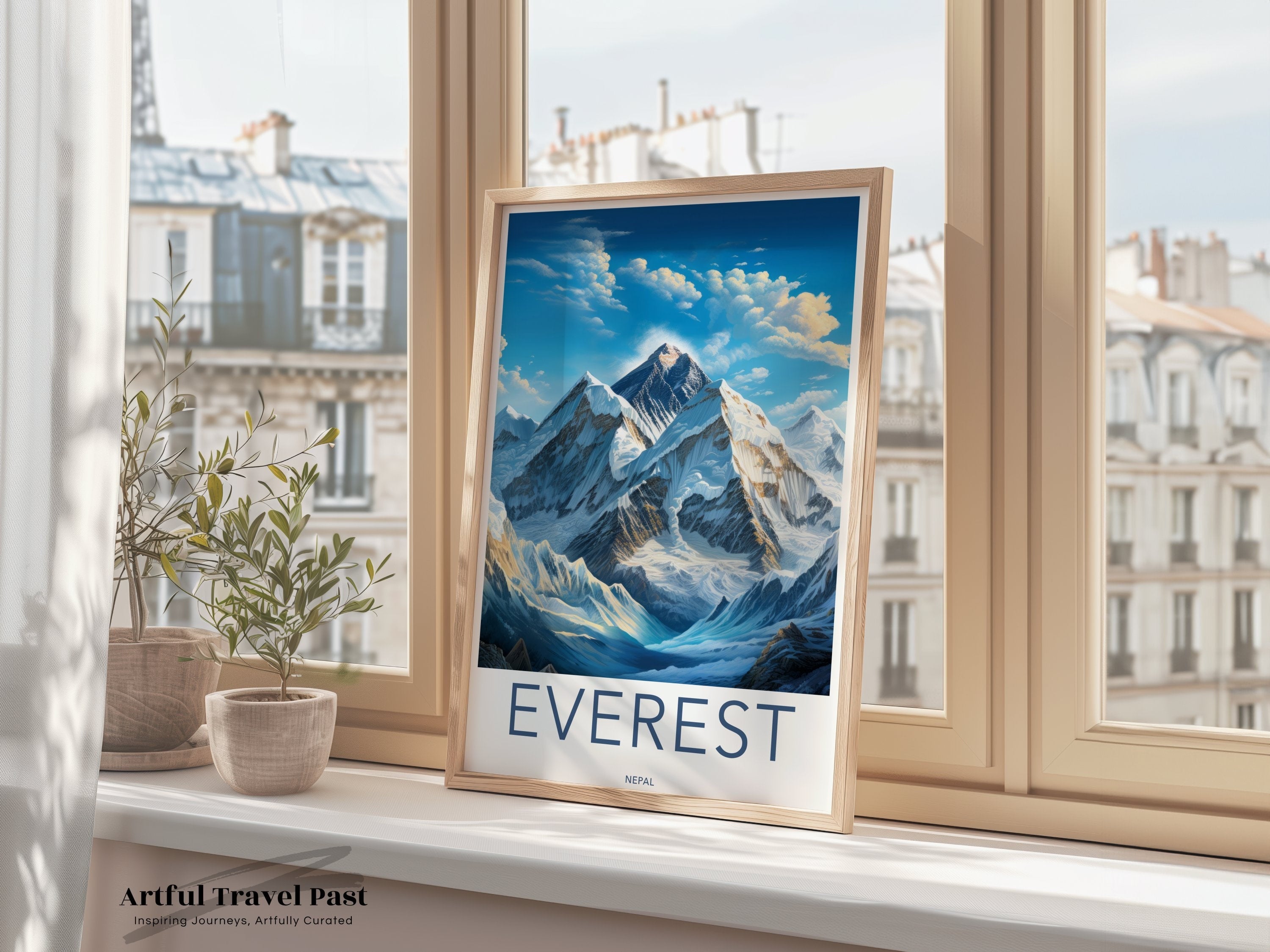 Everest Wall Art, Himalayan Mountain Print, Nepal Travel Poster, Nature Art Print, Adventure Wall Decor, Scenic Mountain Artwork