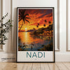 Nadi Fiji Sunset Wall Art, Tropical Landscape Print, Coastal Decor, Island Home Decor, Sunset Beach Poster, Travel Art, Nature Print