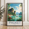 Phuket Thailand Travel Poster, Tropical Paradise Wall Art, Scenic Thai Landscape Print, Southeast Asia Beach Decor