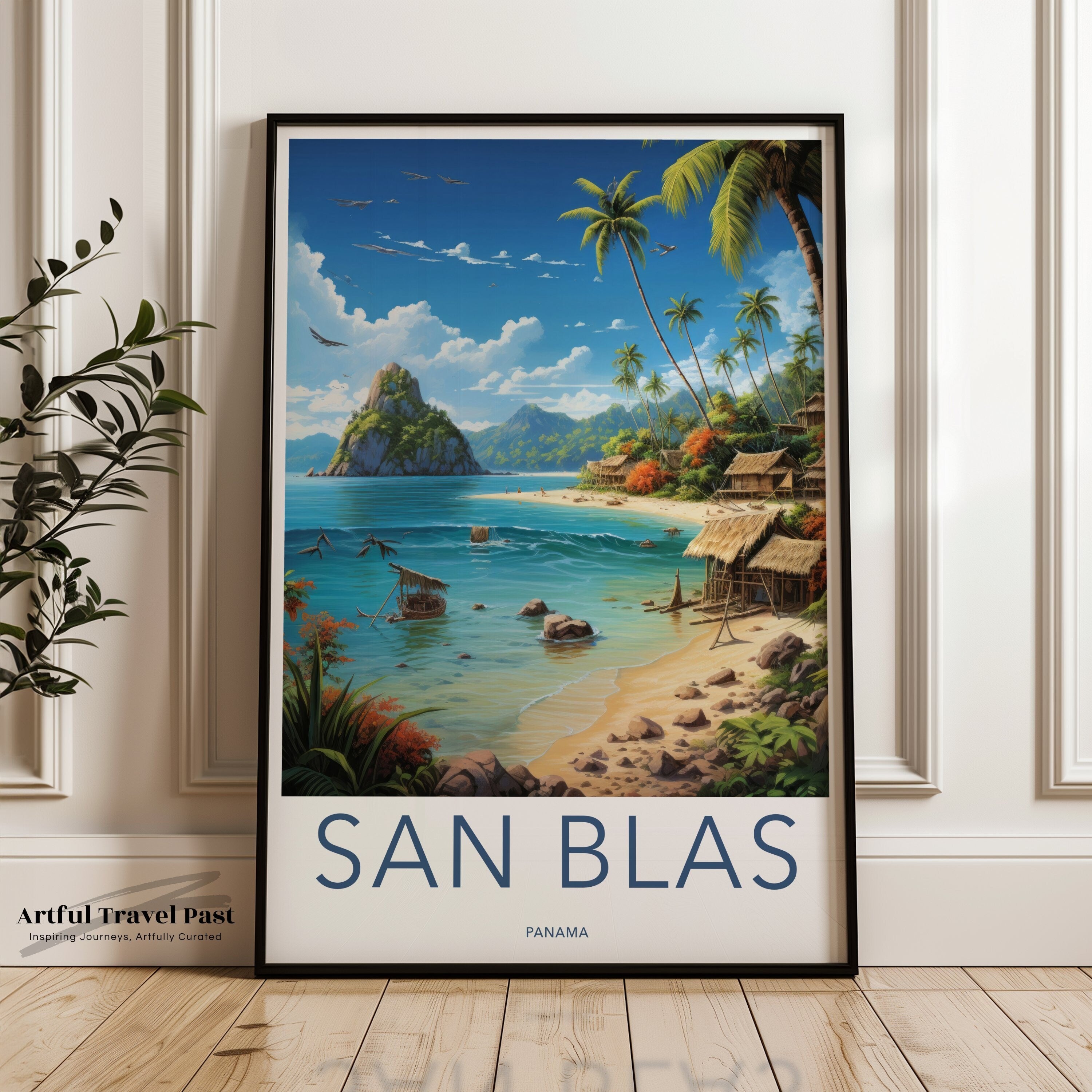 San Blas Wall Art, Panama Beach Print, Coastal Decor, Tropical Landscape Poster, Ocean View Artwork, Island Paradise Home Decor