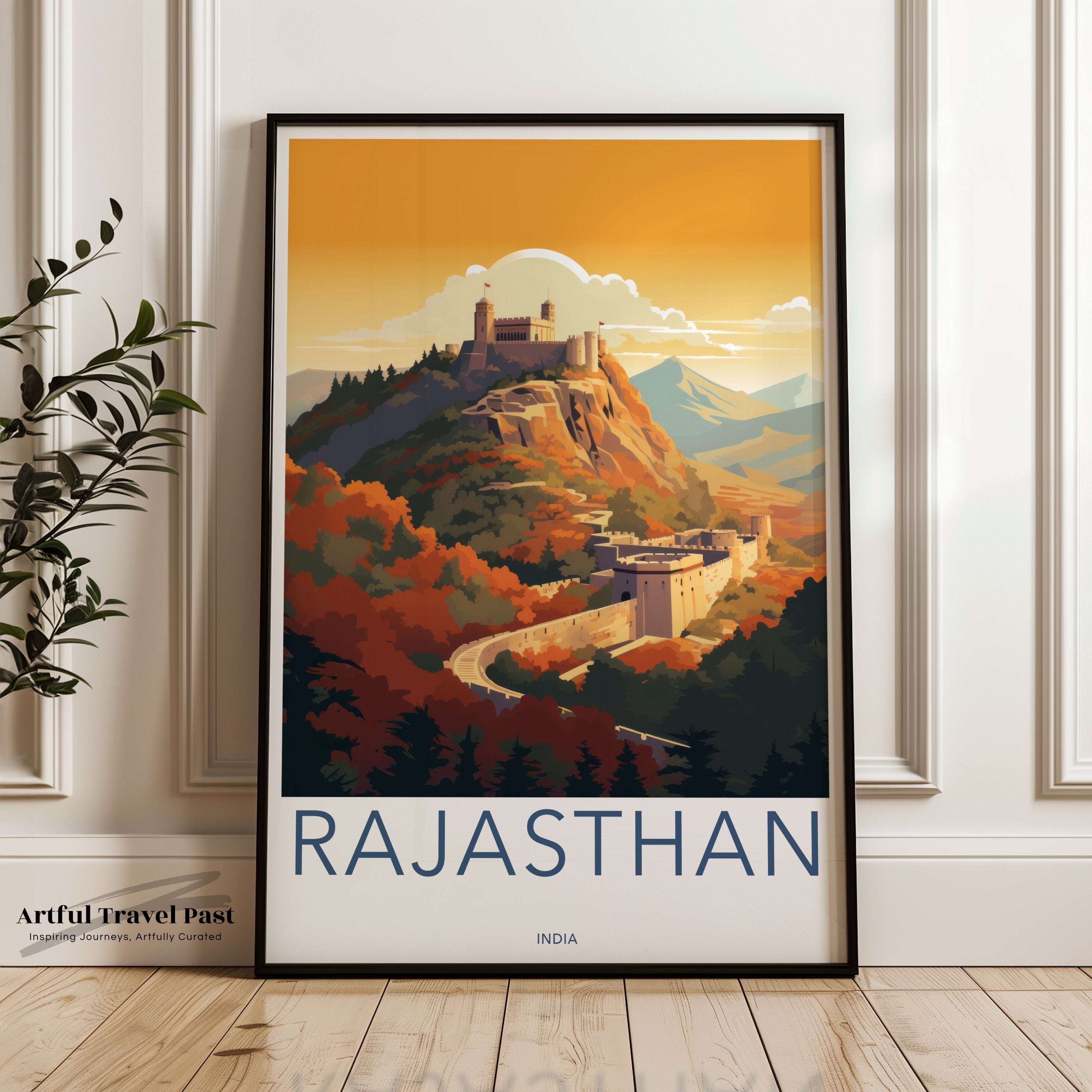 Rajasthan Wall Art Print, Historical Architecture, Cultural Landmark, Indian Heritage, Scenic Landscape, Travel Decor, Home Decor