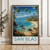 San Blas Wall Art Print, Tropical Beach Decor, Caribbean Coastal Artwork, Panama Island Poster, Vibrant Ocean Landscape