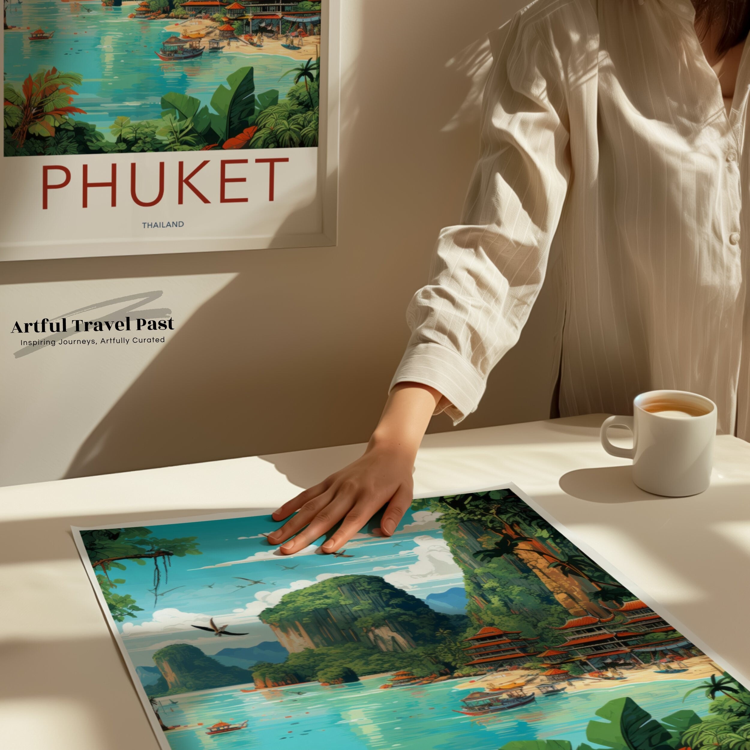 Phuket Thailand Wall Art, Travel Poster, Scenic Landscape, Asian Destination, Home Decor, Cultural Landmarks, Architectural Wonders