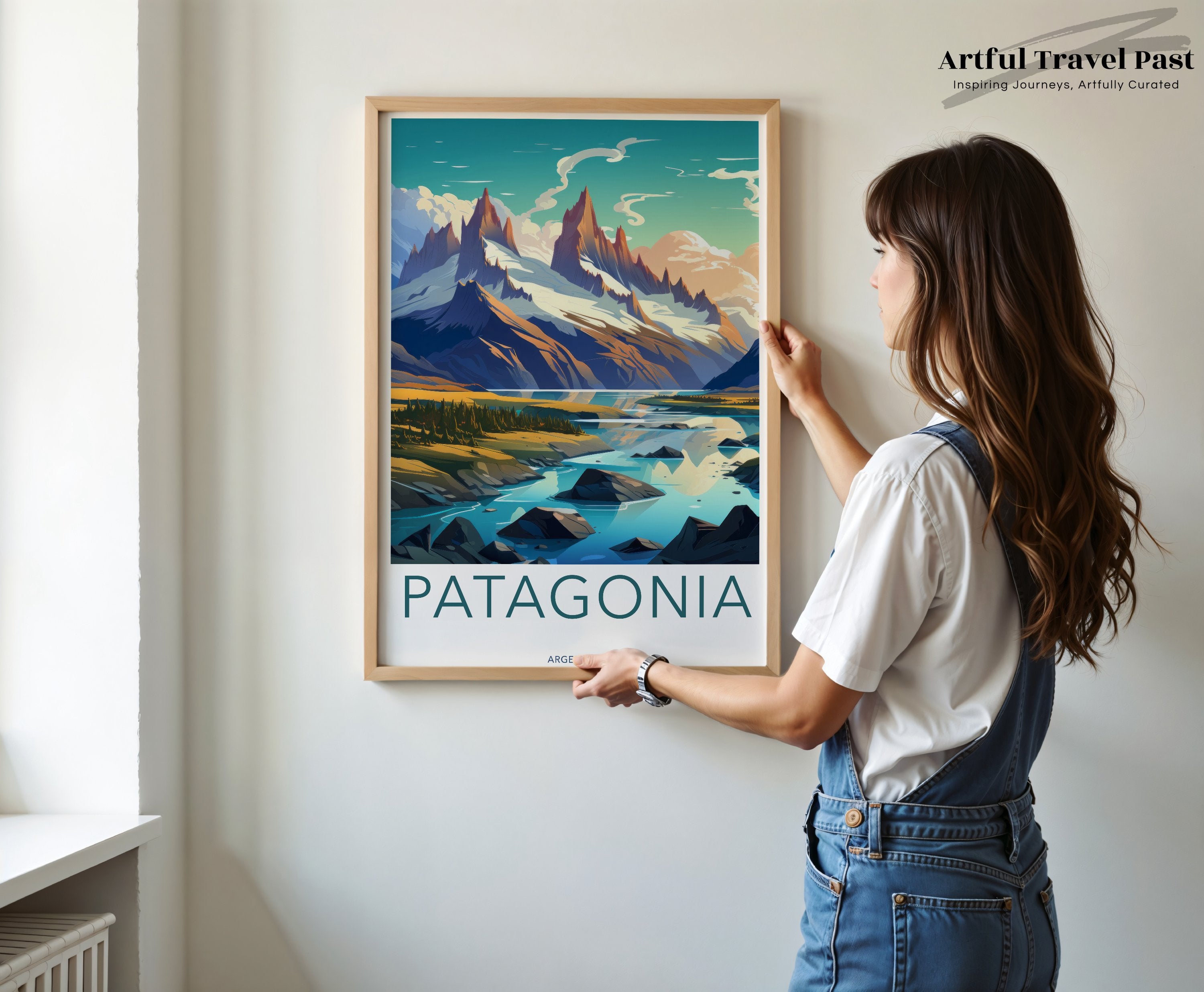 Patagonia Wall Art, Argentina Print, Scenic Landscape Decor, Mountain Range Poster, Nature-Inspired Artwork, Travel Souvenir, Vibrant Colors