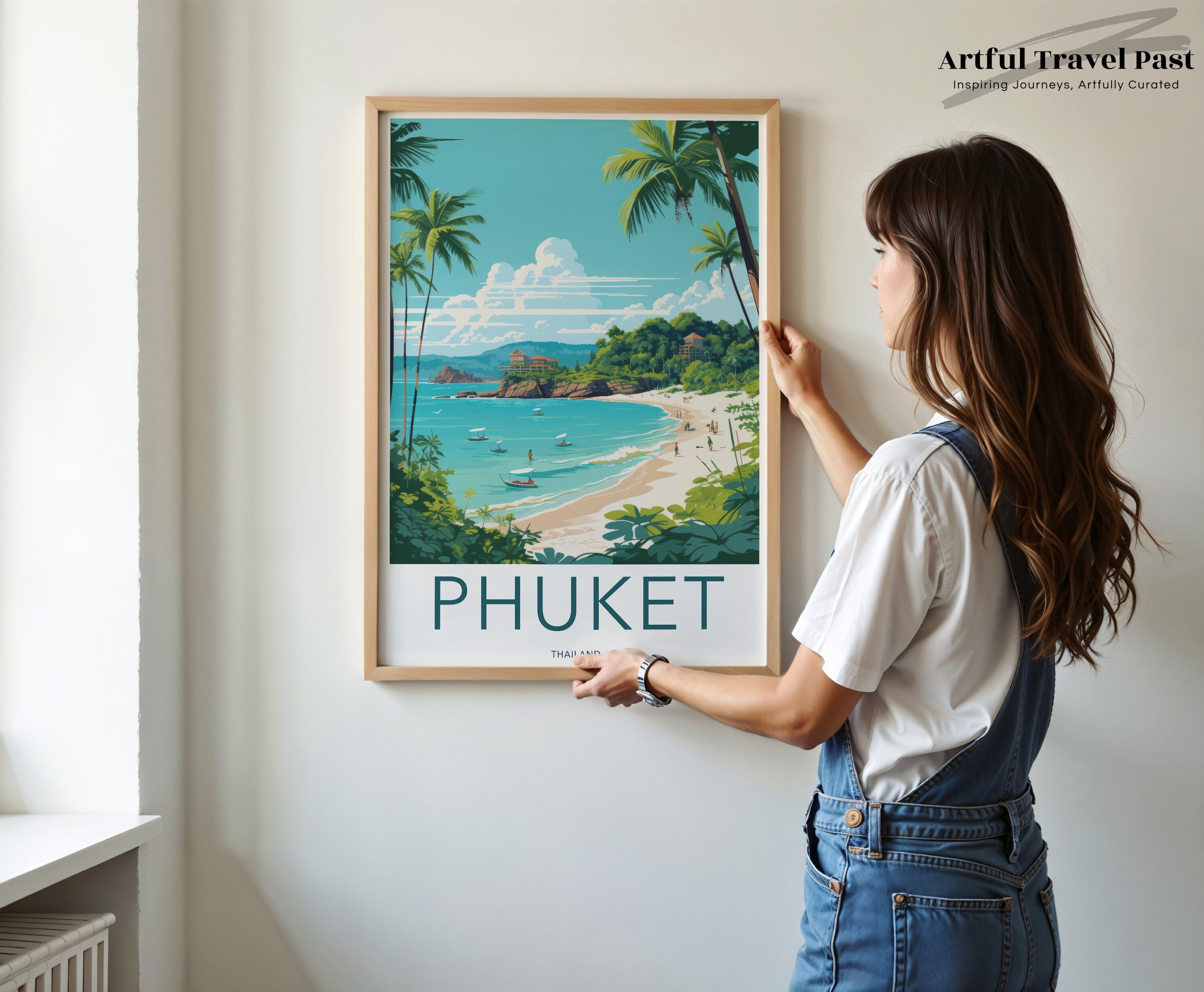 Phuket Thailand Wall Art, Scenic Beach Poster, Tropical Landscape Print, Coastal Decor, Travel Destination Artwork, Beach Vibes Home Decor