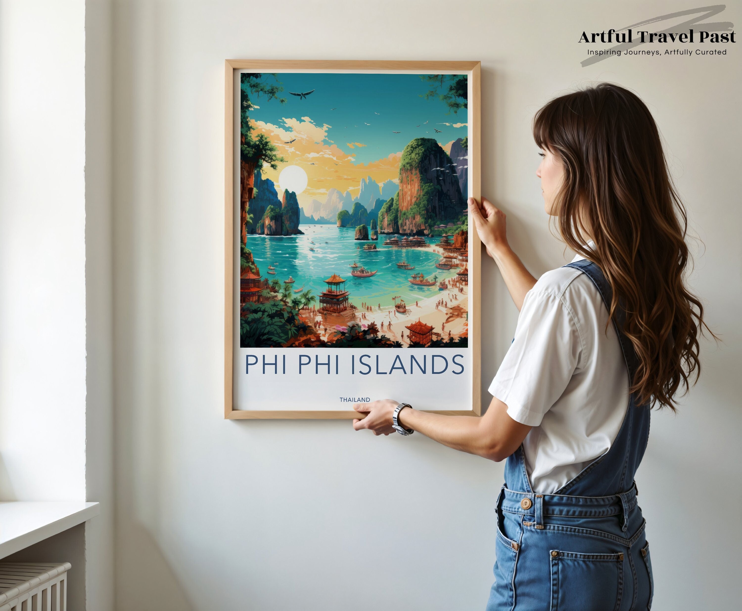 Phi Phi Islands Wall Art, Stunning Beach View Print, Tropical Paradise Decor, Coastal Landscape Artwork, Travel Poster, Thailand