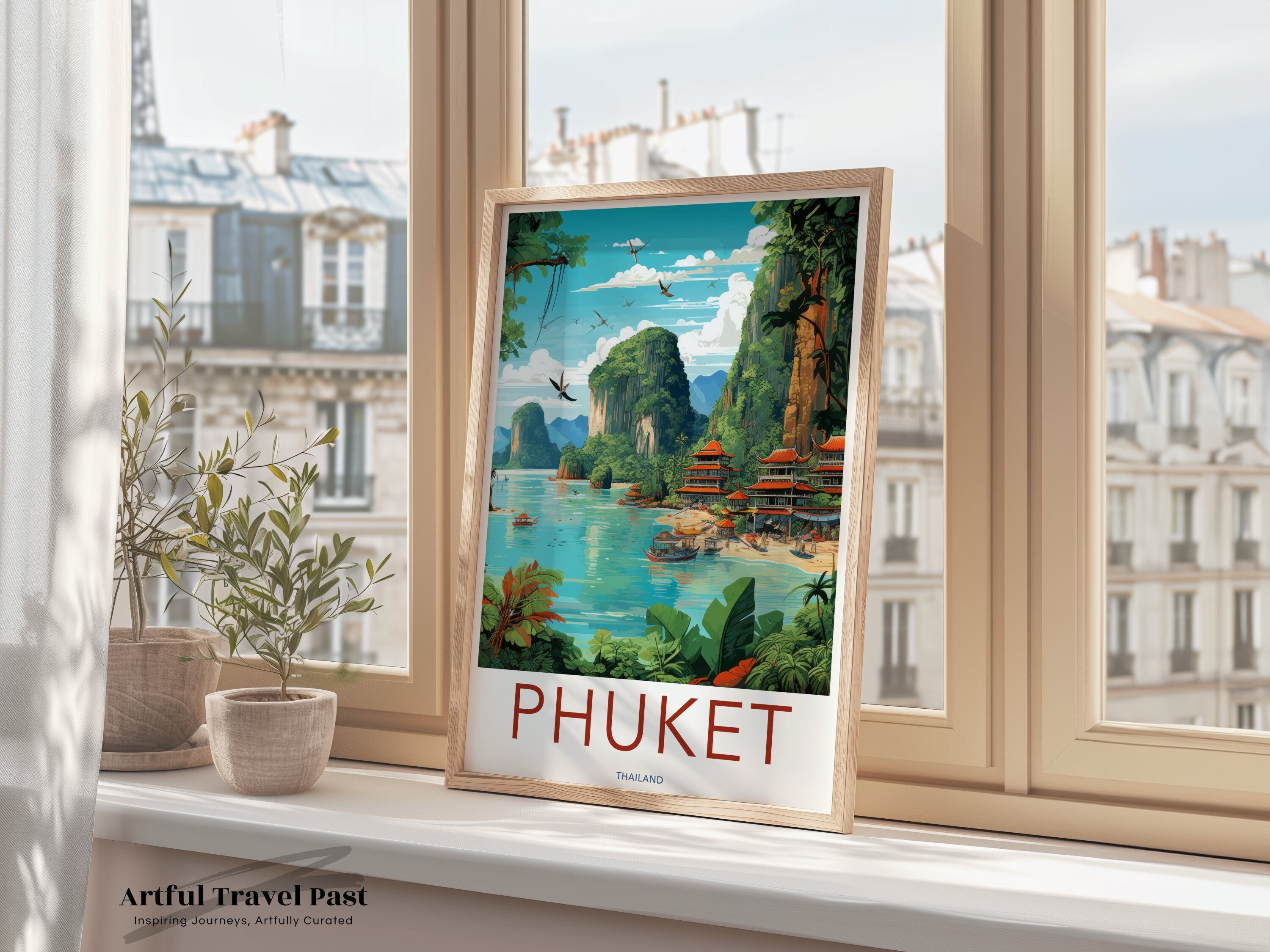 Phuket Thailand Wall Art, Travel Poster, Scenic Landscape, Asian Destination, Home Decor, Cultural Landmarks, Architectural Wonders