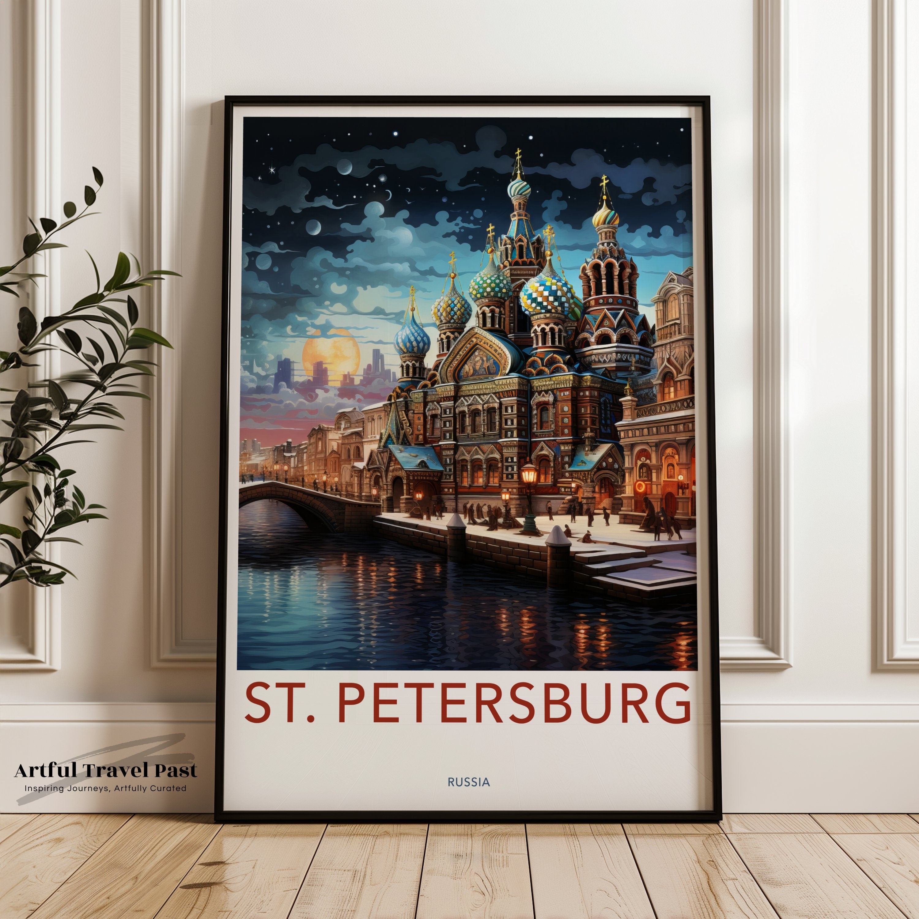 St Petersburg Wall Art, Russia Travel Poster, Historical Cityscape Print, Russian Cultural Landmarks, Eastern European Wall Decor