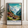 Stechelberg Wall Art, Switzerland Landscape Print, Alps Mountain Village Poster, Scenic European Wall Decor, Swiss Travel Art