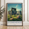 Stonehenge Wall Art Print, Ancient Monument Art, Historical Landmark Decor, England Travel Poster, Archaeological Wonder