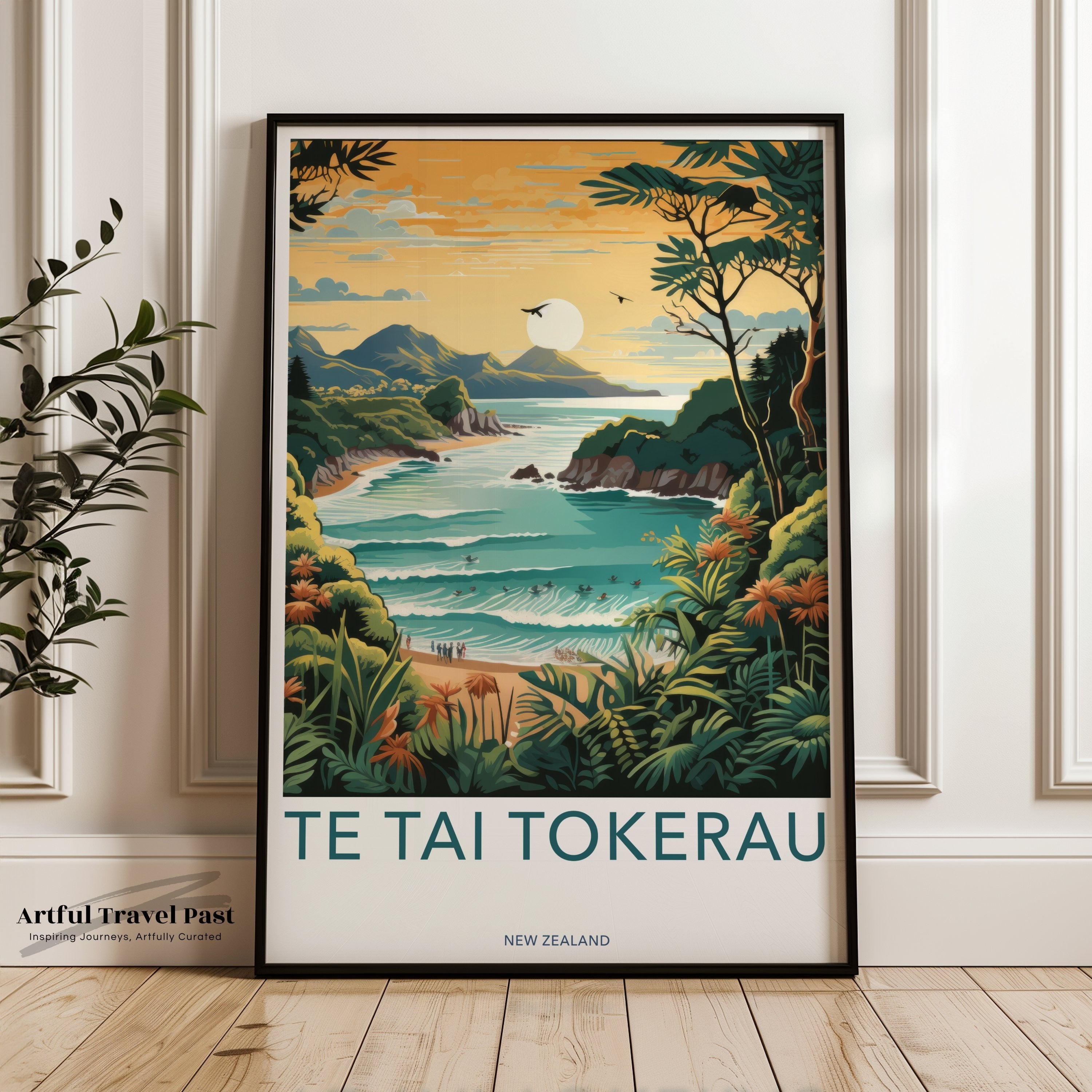 Te Tai Tokerau New Zealand Wall Art, Coastal Landscape Print, Scenic Ocean View Poster, Beach Decor, Nature Inspired Artwork, Gift