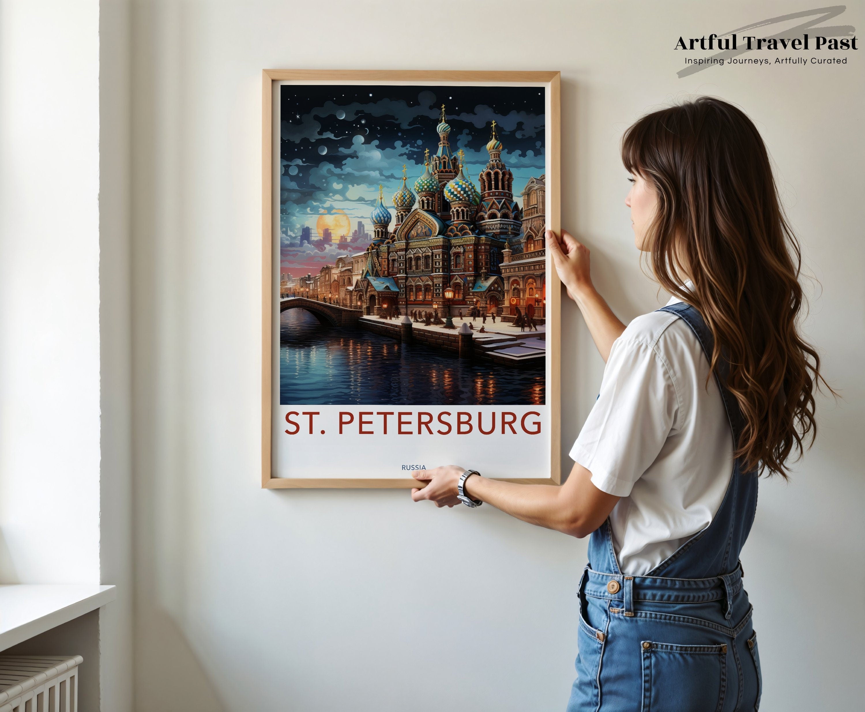 St Petersburg Wall Art, Russia Travel Poster, Historical Cityscape Print, Russian Cultural Landmarks, Eastern European Wall Decor