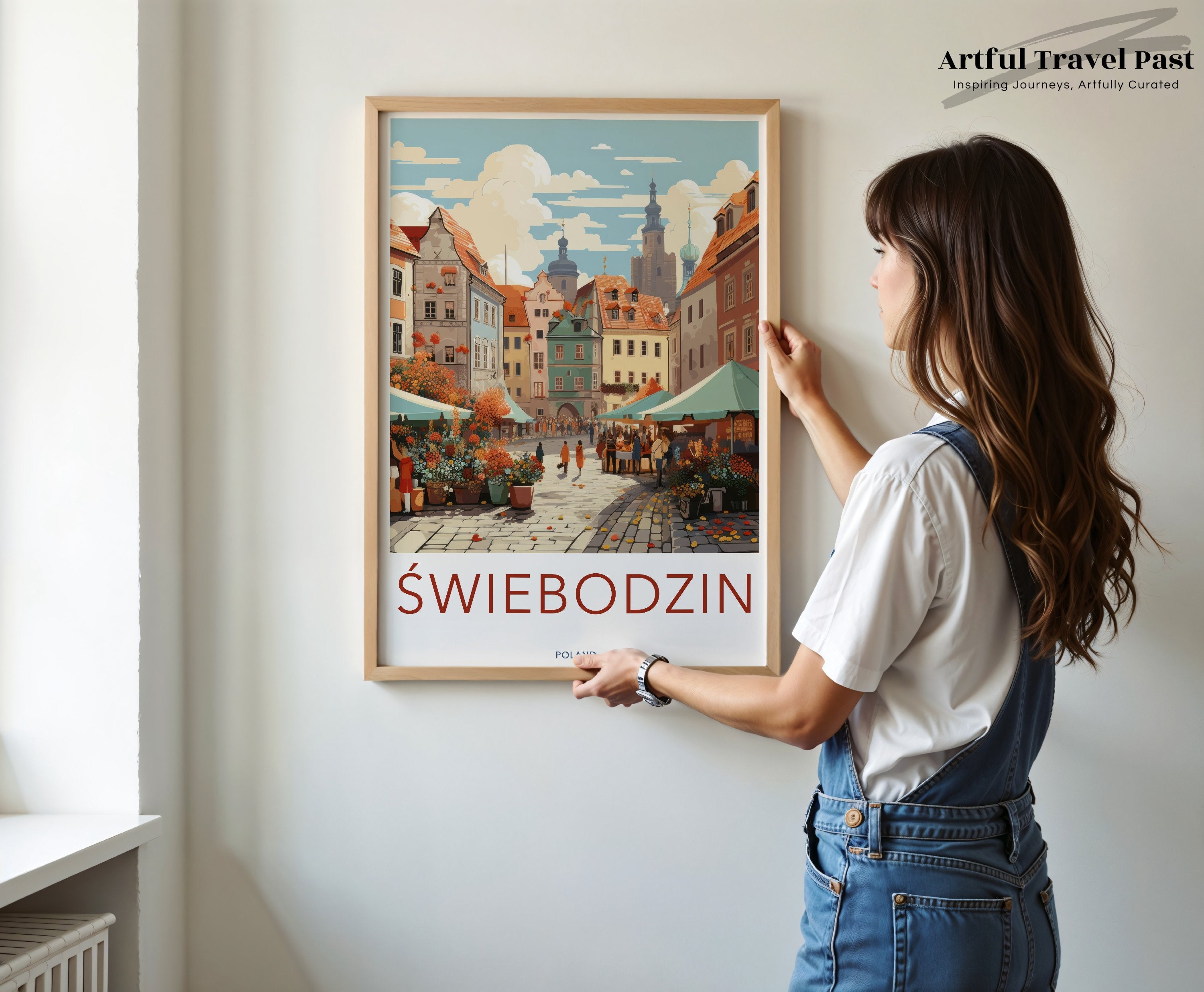 Swiebodzin Wall Art Print, Historic Town Print, Poland Travel Poster, European Architecture, Quaint Streets, Colorful Buildings