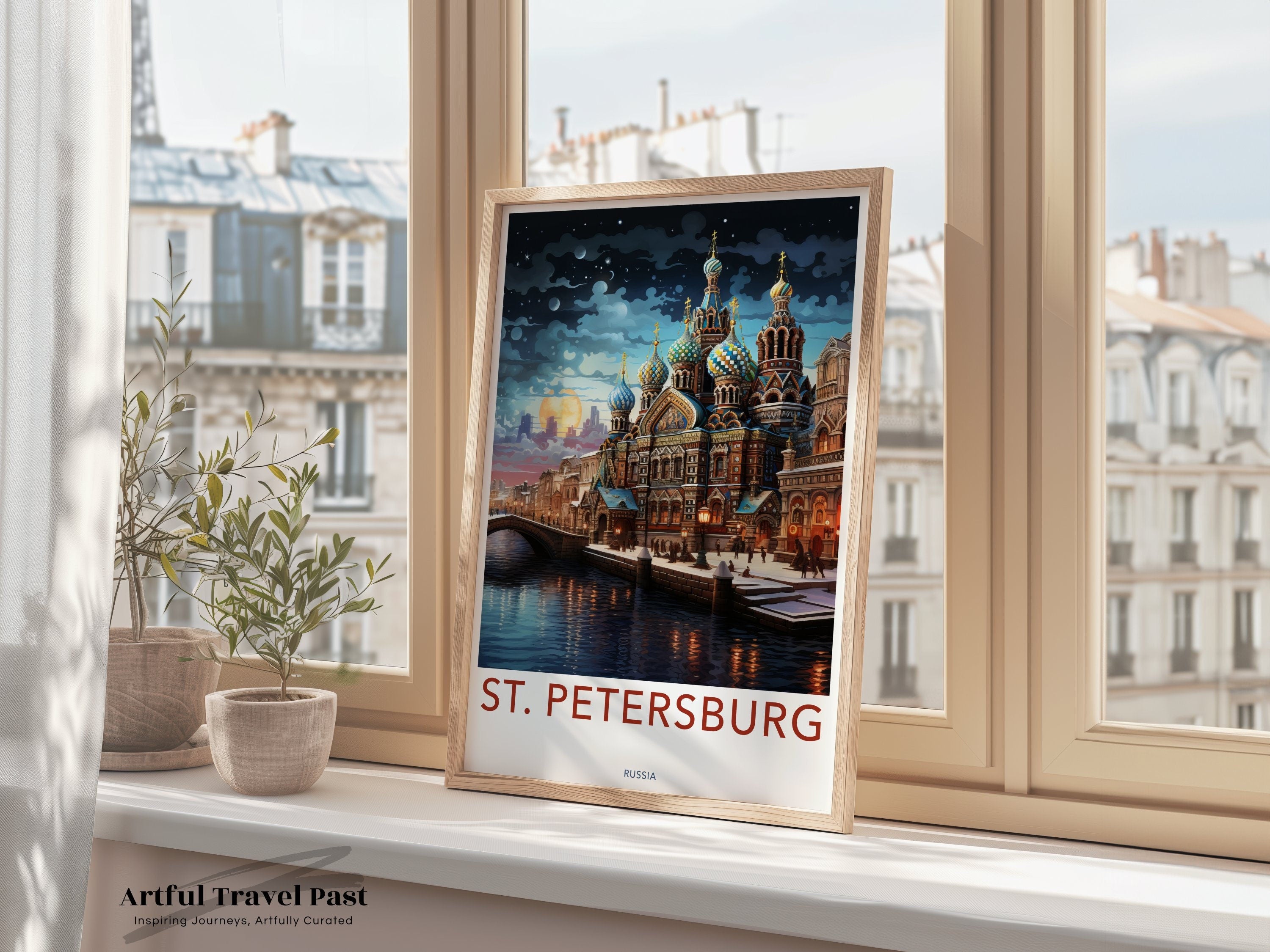 St Petersburg Wall Art, Russia Travel Poster, Historical Cityscape Print, Russian Cultural Landmarks, Eastern European Wall Decor