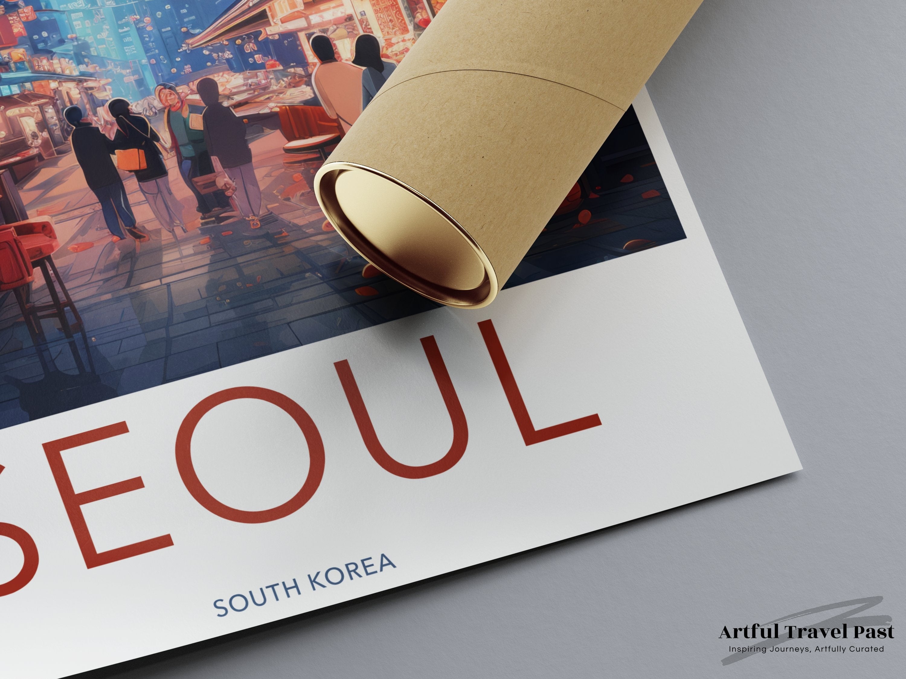 Seoul Night Market Print, South Korea Cityscape Art, Urban Street Scene Wall Art, Modern City Lights Decor, Asian Cultural Poster