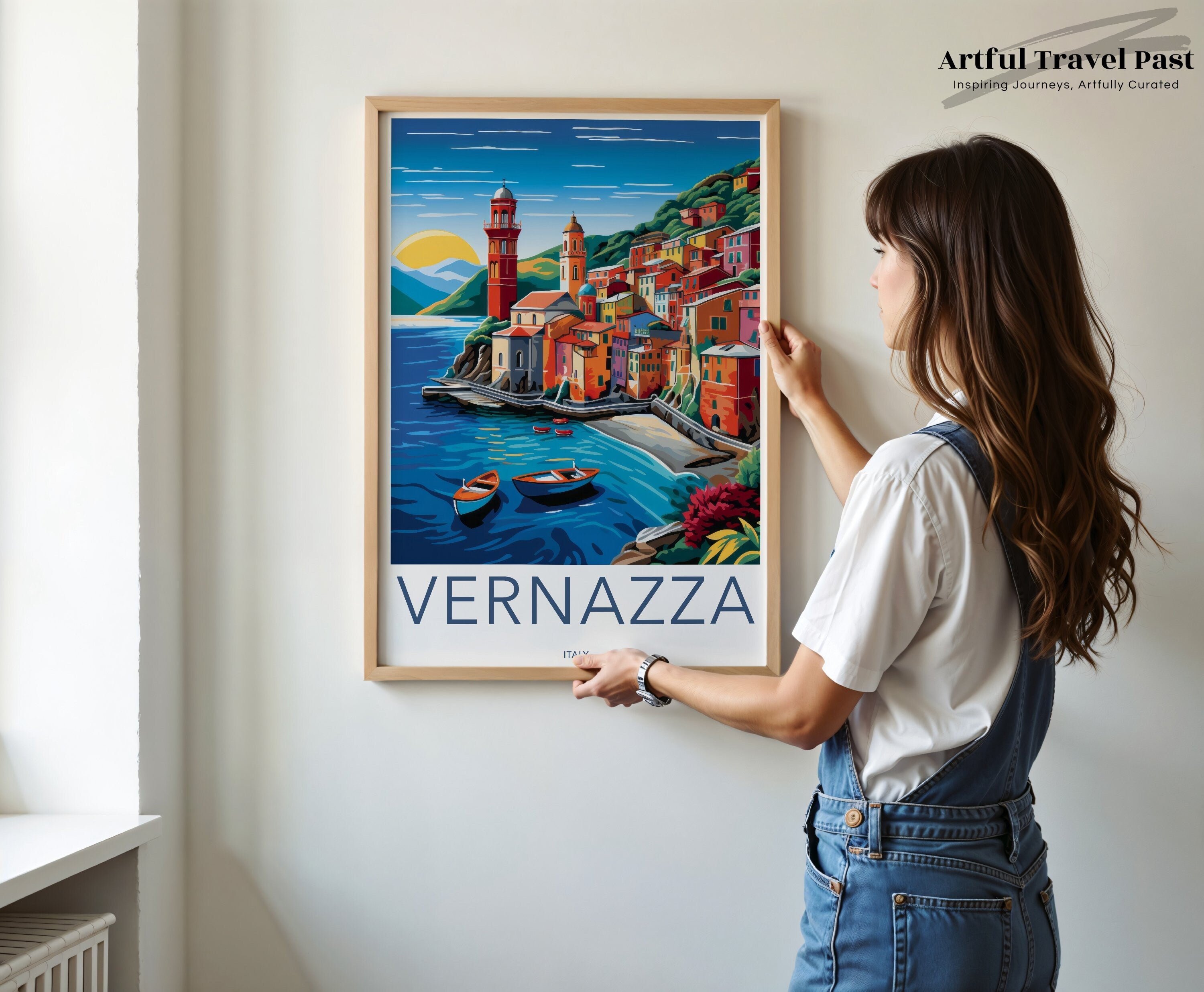 Vernazza Italy Coastal Town Wall Art, Colorful Vernazza Print, Scenic Vernazza Poster, Italian Riviera Artwork, Mediterranean Decor