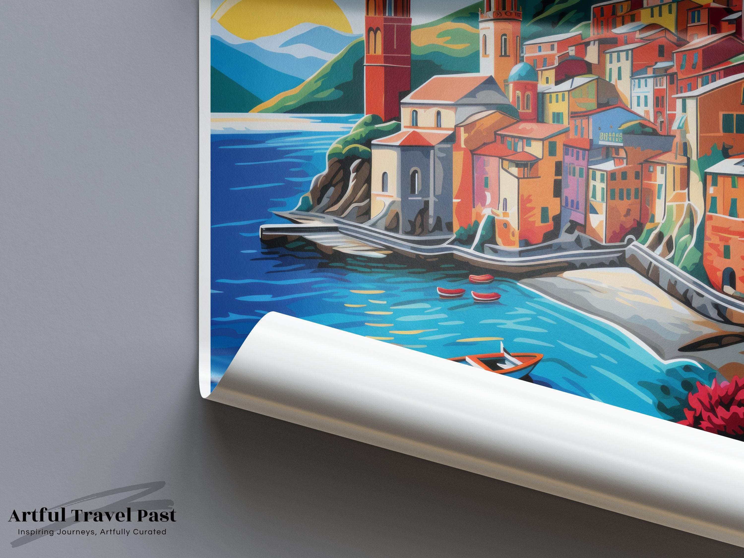 Vernazza Italy Coastal Town Wall Art, Colorful Vernazza Print, Scenic Vernazza Poster, Italian Riviera Artwork, Mediterranean Decor