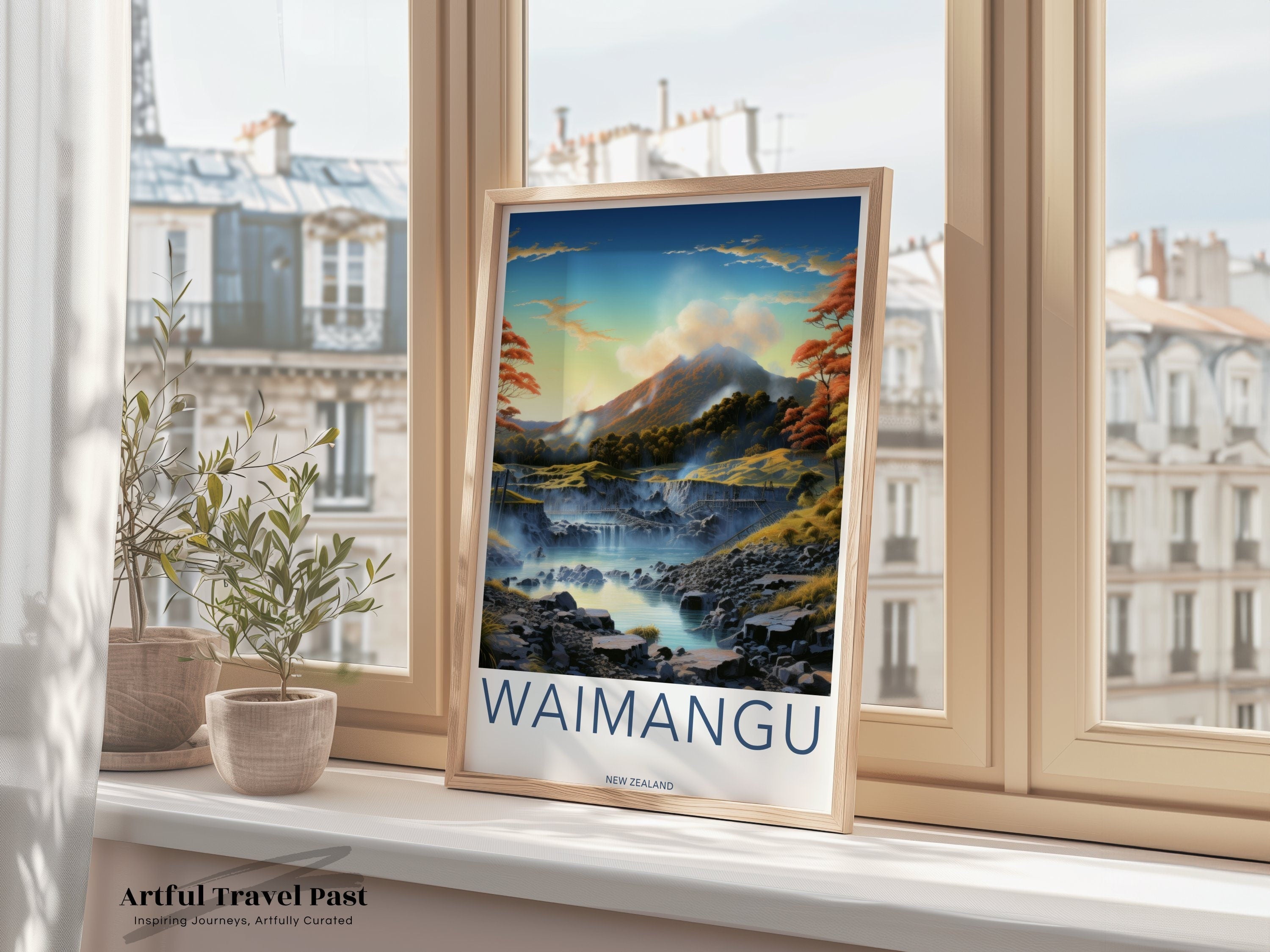 Waimangu New Zealand Wall Art Print, Scenic Landscape Poster, Nature-Inspired Artwork, Travel Souvenir, Home Decor, Gift Idea