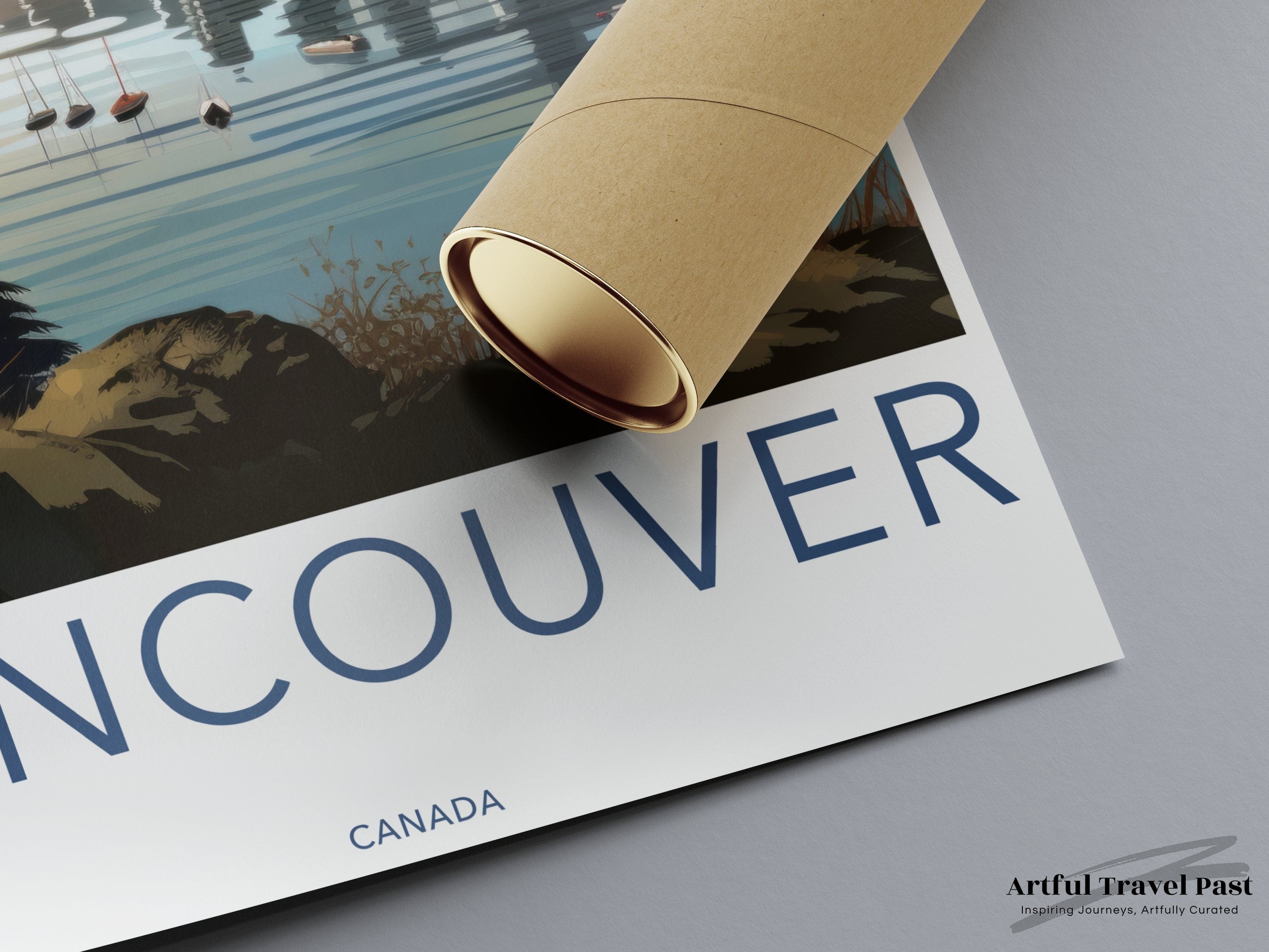 Vancouver Skyline Wall Art, Vancouver Cityscape Print, Canadian Urban Decor, Vancouver Downtown Artwork, Canada Travel Poster