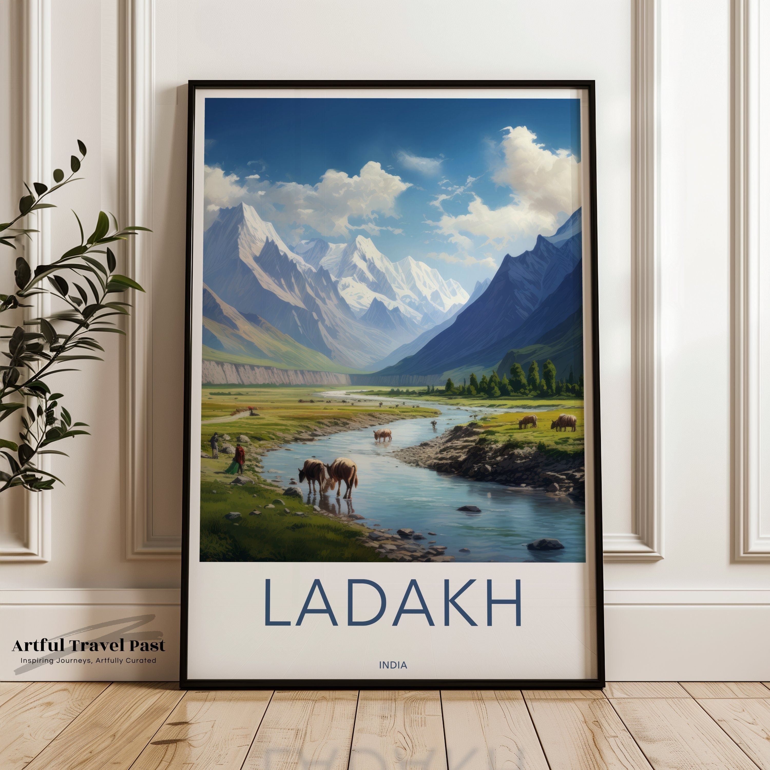 Ladakh Wall Art, Scenic Landscape Poster, Himalayan Mountains Print, Nature Decor, Indian Travel Artwork, Home Office Decoration