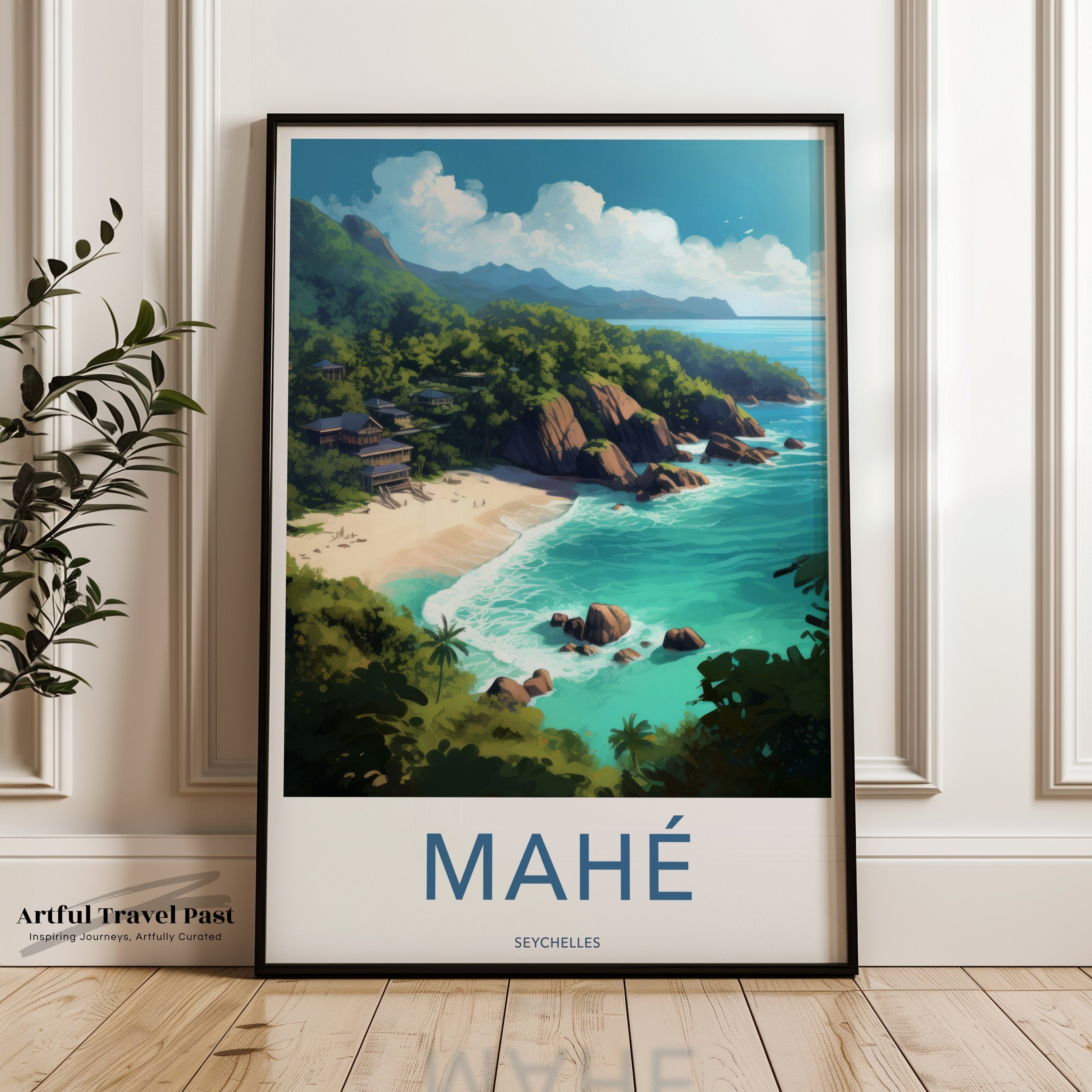 Mahé Seychelles Wall Art Print, Coastal Landscape Poster, Island Paradise Decor, Tropical Beach Artwork, Scenic Travel Photography