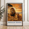 Maasai Mara Wall Art Print, Lion Safari Poster, African Wildlife Decor, Nature Inspired Home Decoration, Kenya Travel Artwork