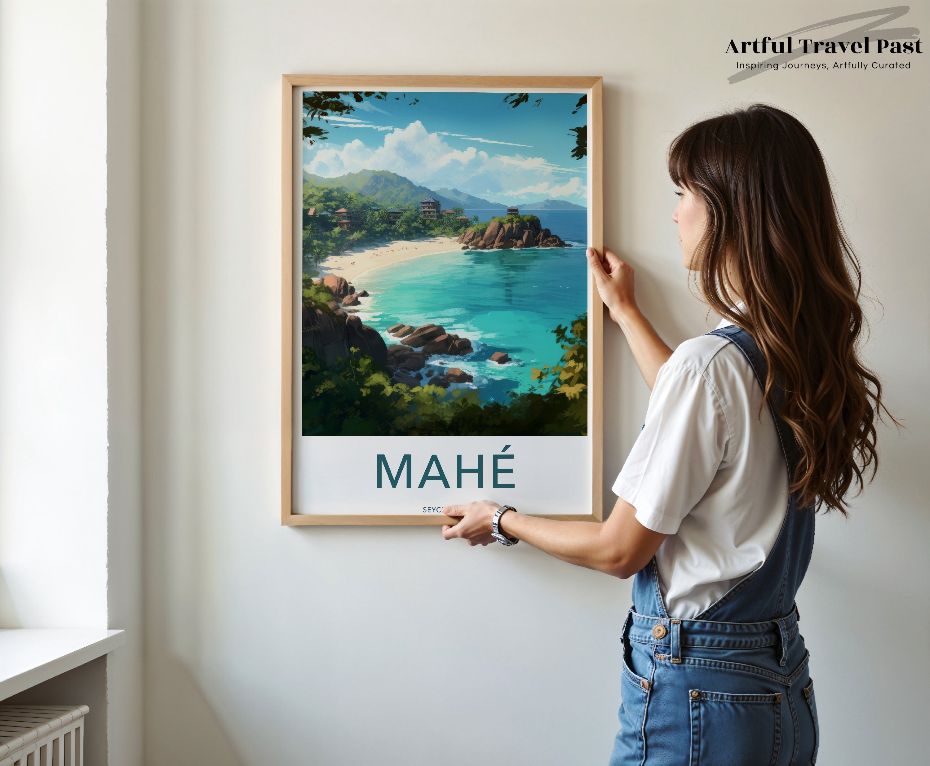 Mahé Seychelles Wall Art, Beach Landscape Print, Coastal Decor, Tropical Island Artwork, Home Office Decoration, Travel Poster, Scenic View