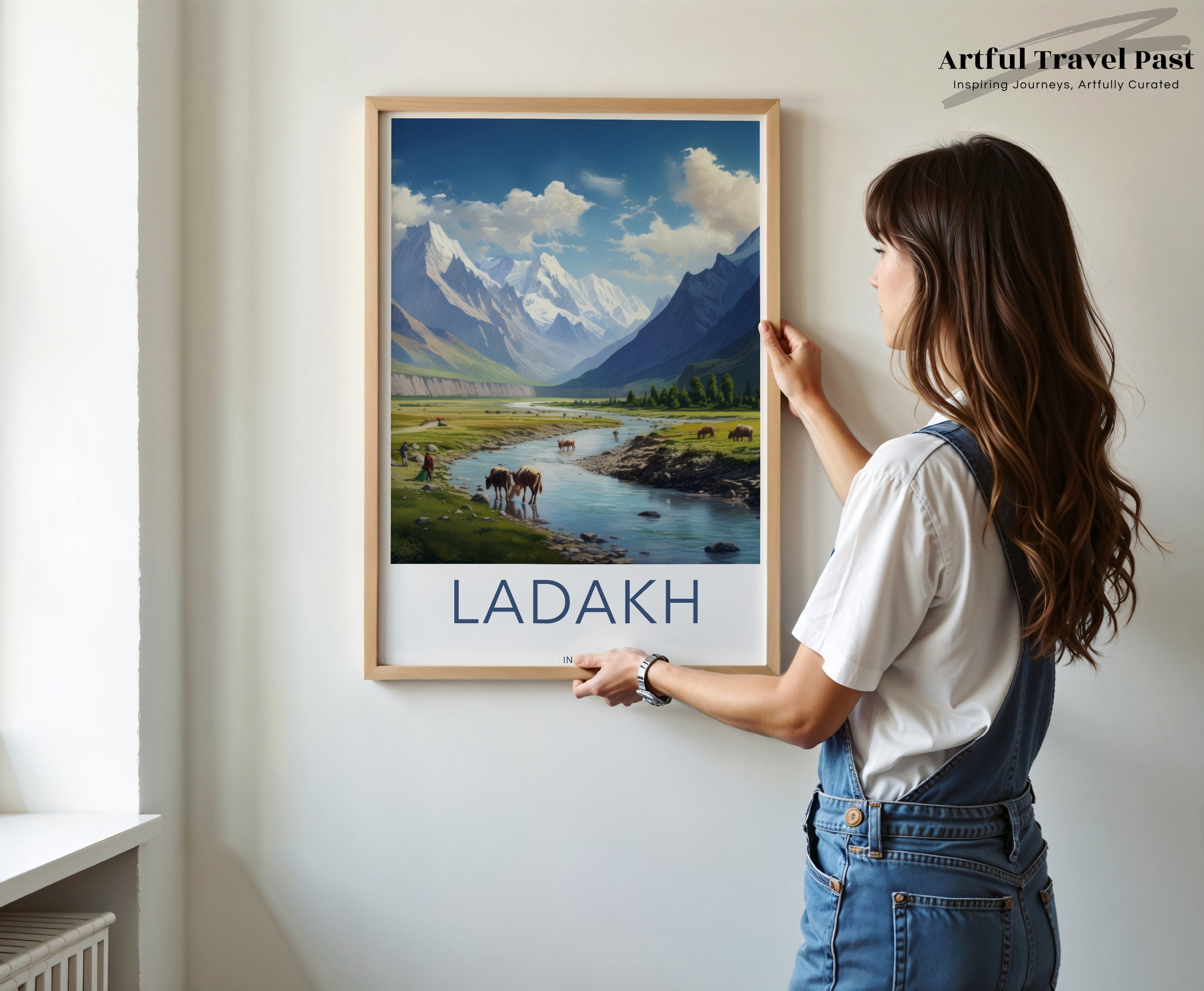 Ladakh Wall Art, Scenic Landscape Poster, Himalayan Mountains Print, Nature Decor, Indian Travel Artwork, Home Office Decoration