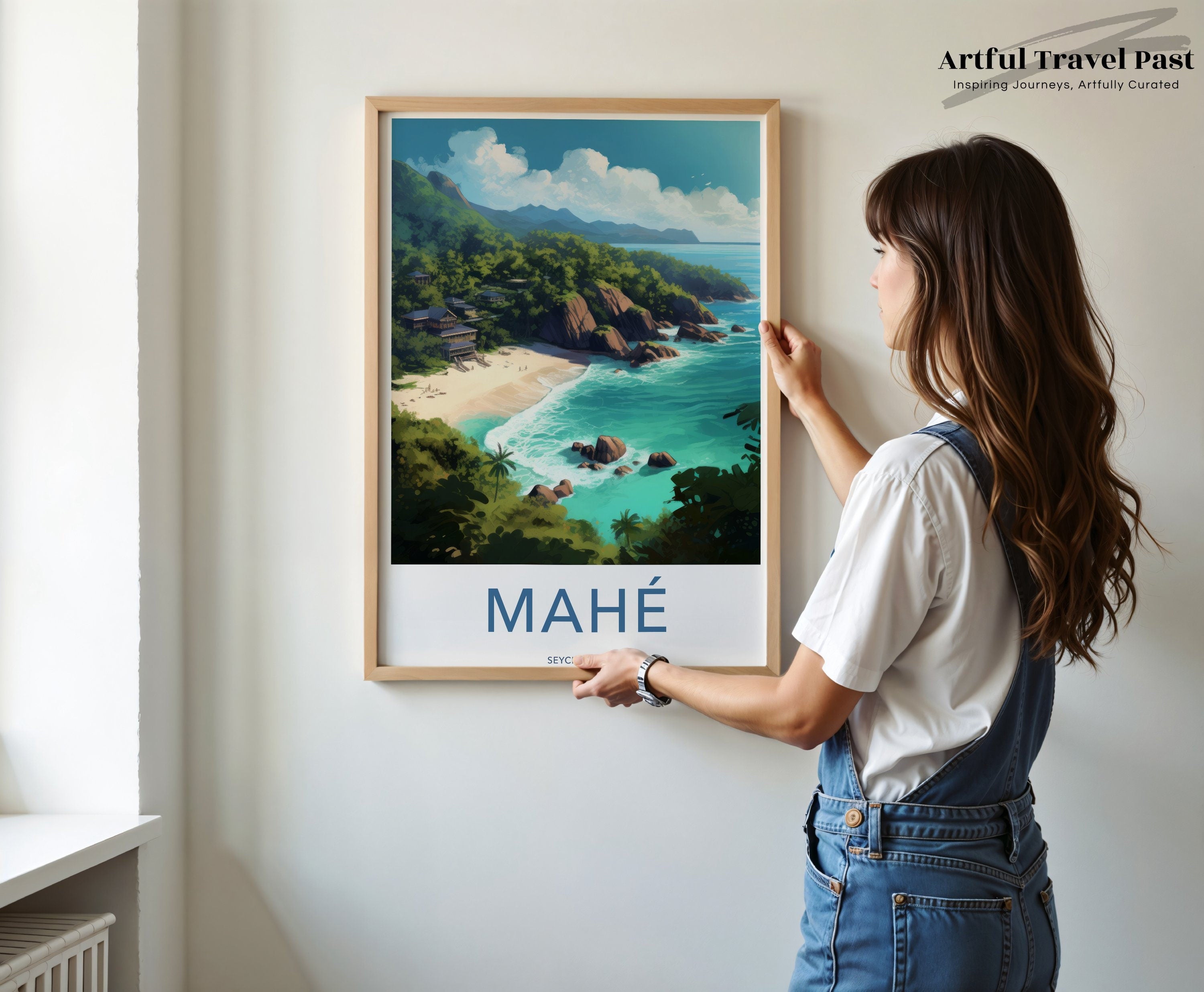 Mahé Seychelles Wall Art Print, Coastal Landscape Poster, Island Paradise Decor, Tropical Beach Artwork, Scenic Travel Photography