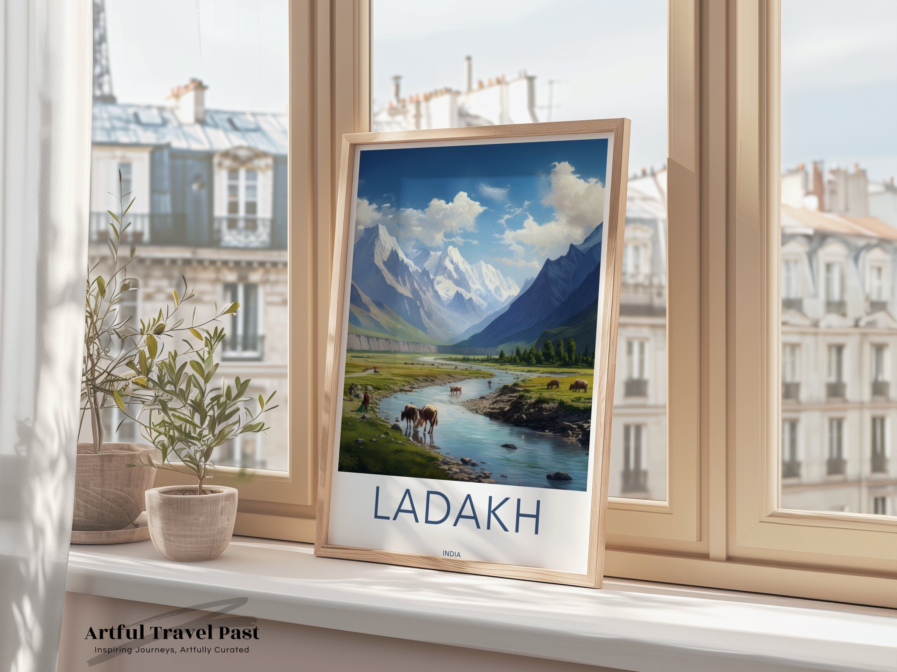 Ladakh Wall Art, Scenic Landscape Poster, Himalayan Mountains Print, Nature Decor, Indian Travel Artwork, Home Office Decoration