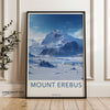 Mount Erebus Wall Art, Antarctica Mountain Landscape Print, Nature Photography Decor, Scenic Poster, Adventurous Wall Decoration