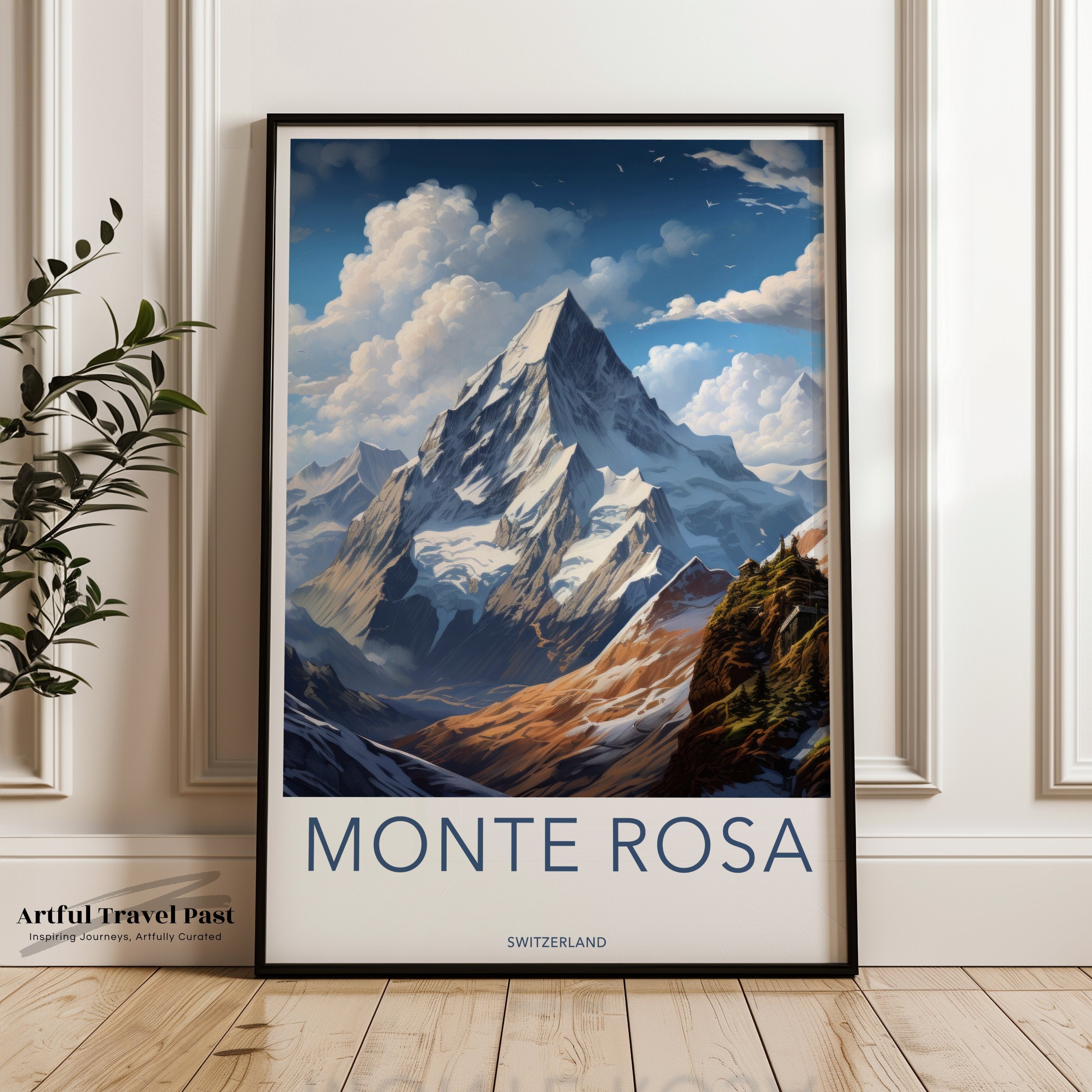 Monte Rosa Switzerland Wall Art, Alpine Landscape Print, Mountain View Poster, Nature's Majesty, Swiss Alps Artwork, Scenic Mountain Decor