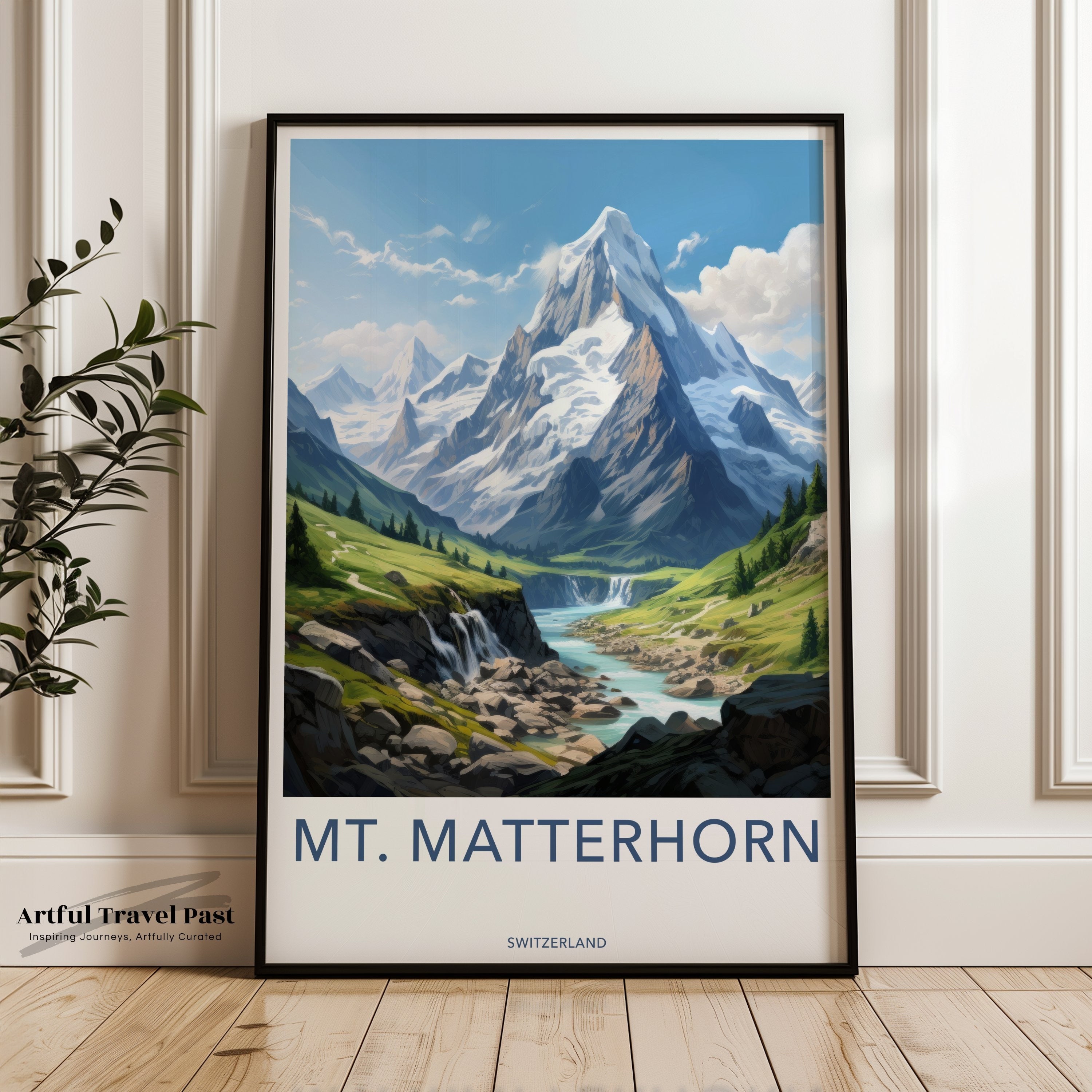 Mt. Matterhorn Wall Art, Switzerland Mountain Landscape, Nature Print, Alpine Décor, Scenic Wall Art, Travel Poster, Home Decor