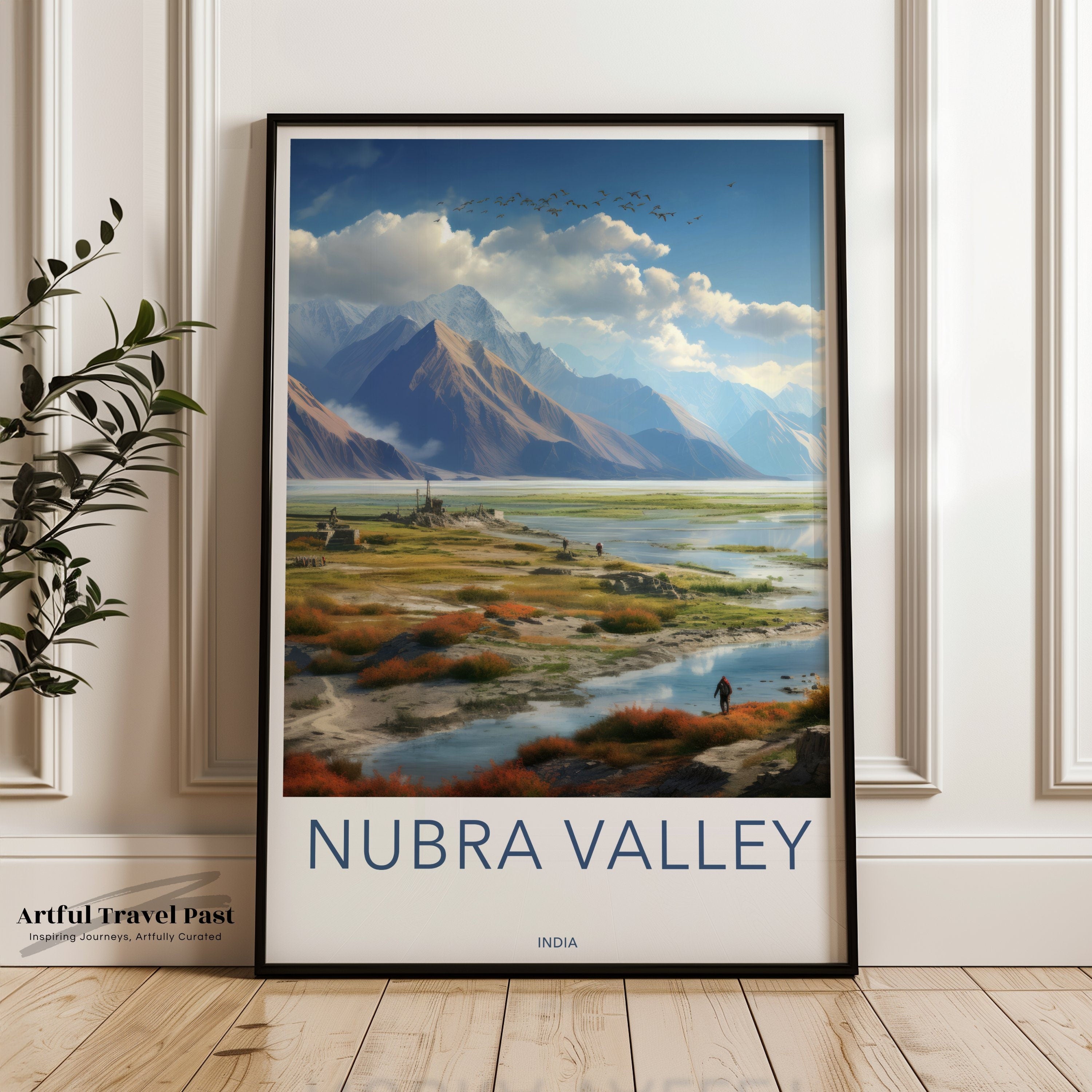 Nubra Valley Wall Art, Himalayan Landscape Print, Nature Photography Decor, Scenic Mountain View, India Travel Poster, Home Office Decor