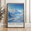 Mount Erebus Antarctica Wall Art, Icy Landscape Artwork, Antarctic Mountain Scene, Frozen Wilderness Poster Print, Nature Decor