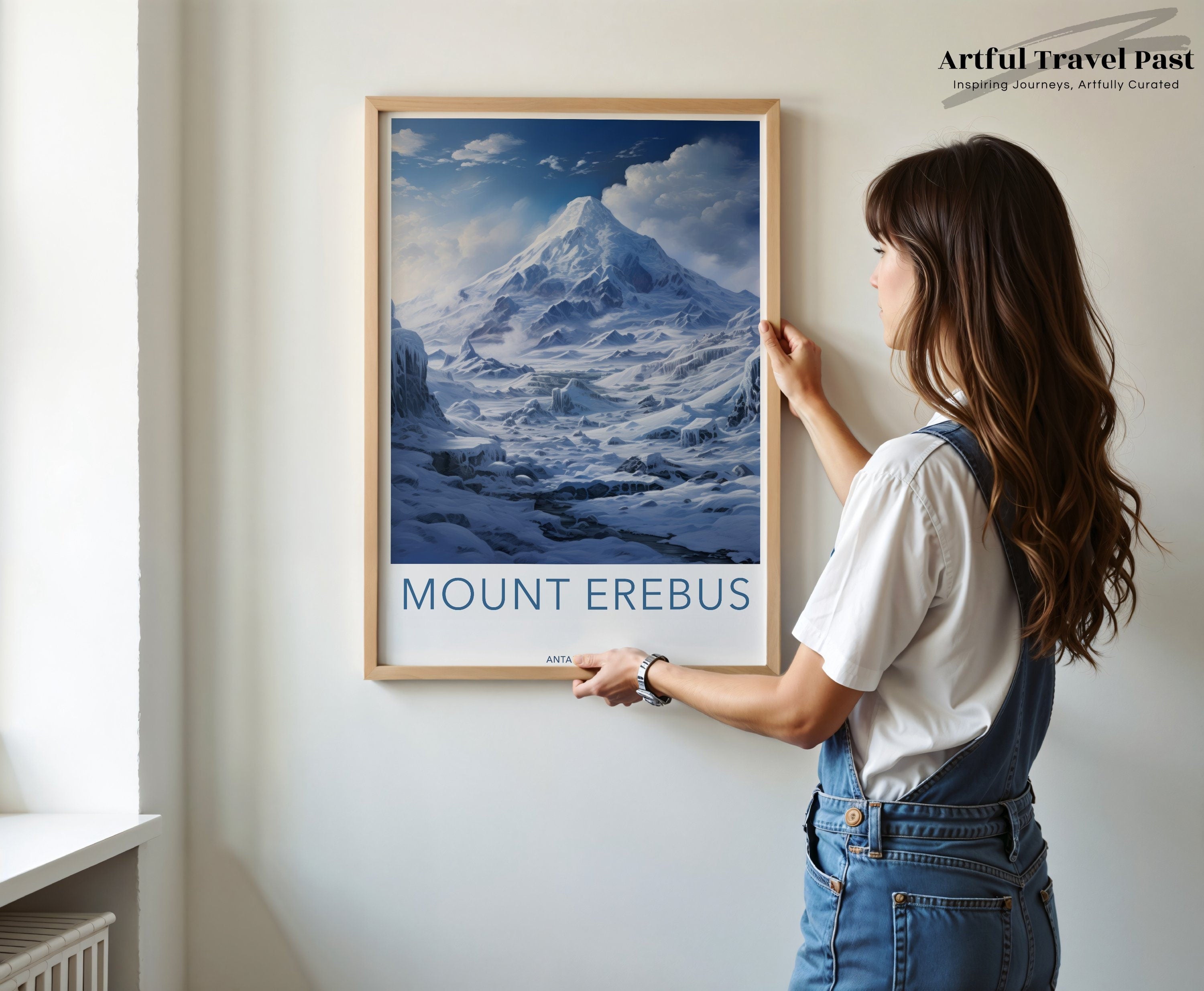 Mount Erebus Wall Art, Antarctica Landscape Poster, Natural Beauty Decor, Historical Landmark Print, Ice Mountain Artwork, Scenic View